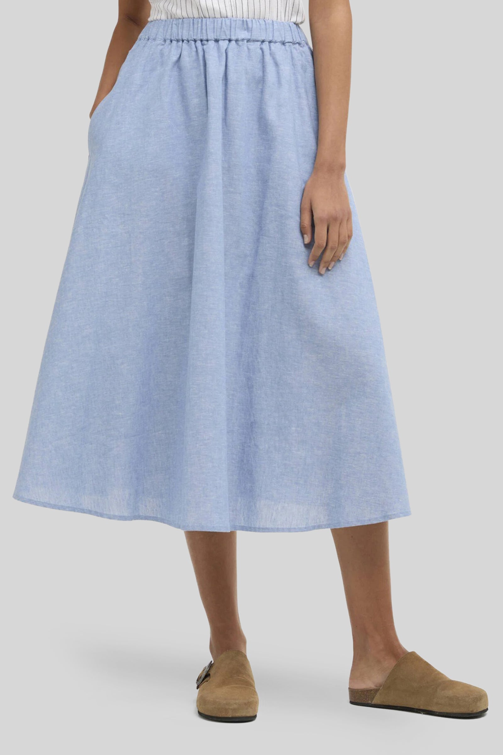 Barbour Gonna Midi Sutton Chambray Donna - 1