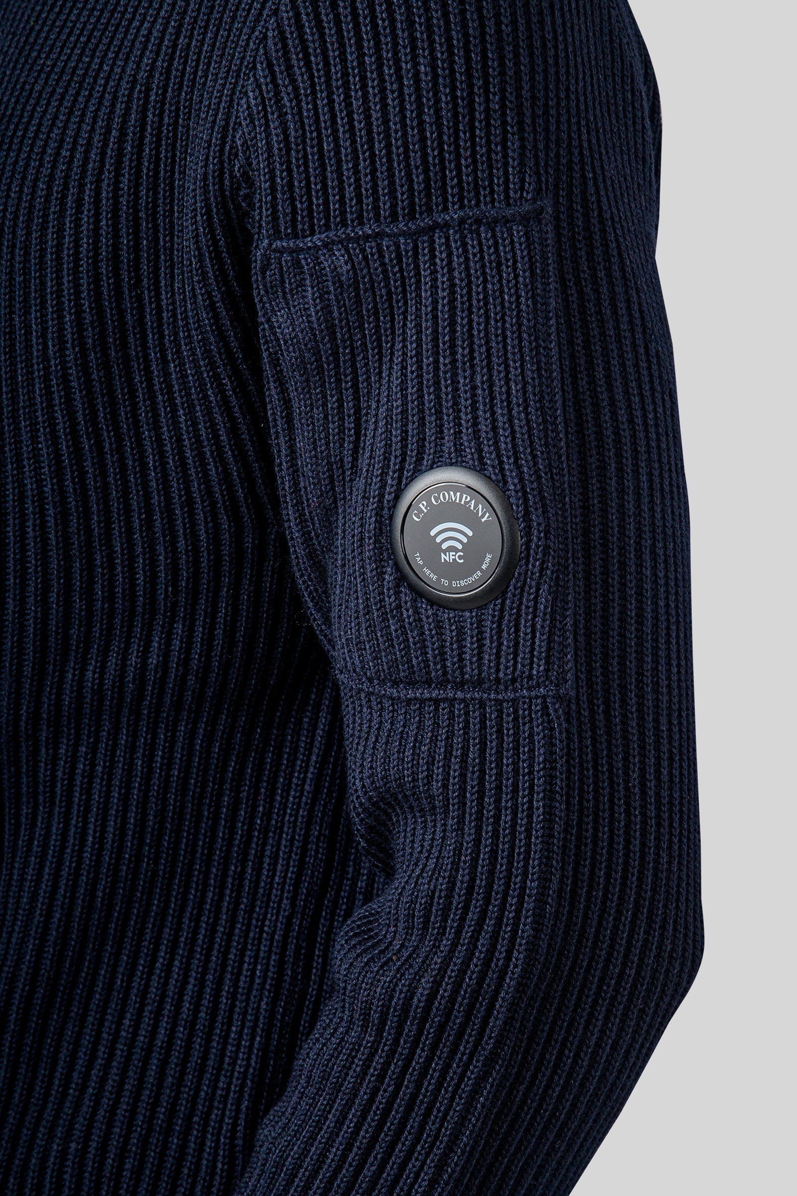 C.p. Company Re-wool Lens Turtleneck Sweater Blu Scuro Uomo - 6