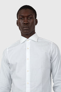 Tintoria Mattei 954 Camicia Oxford Collo Francese Bianco Uomo tintoria mattei 954