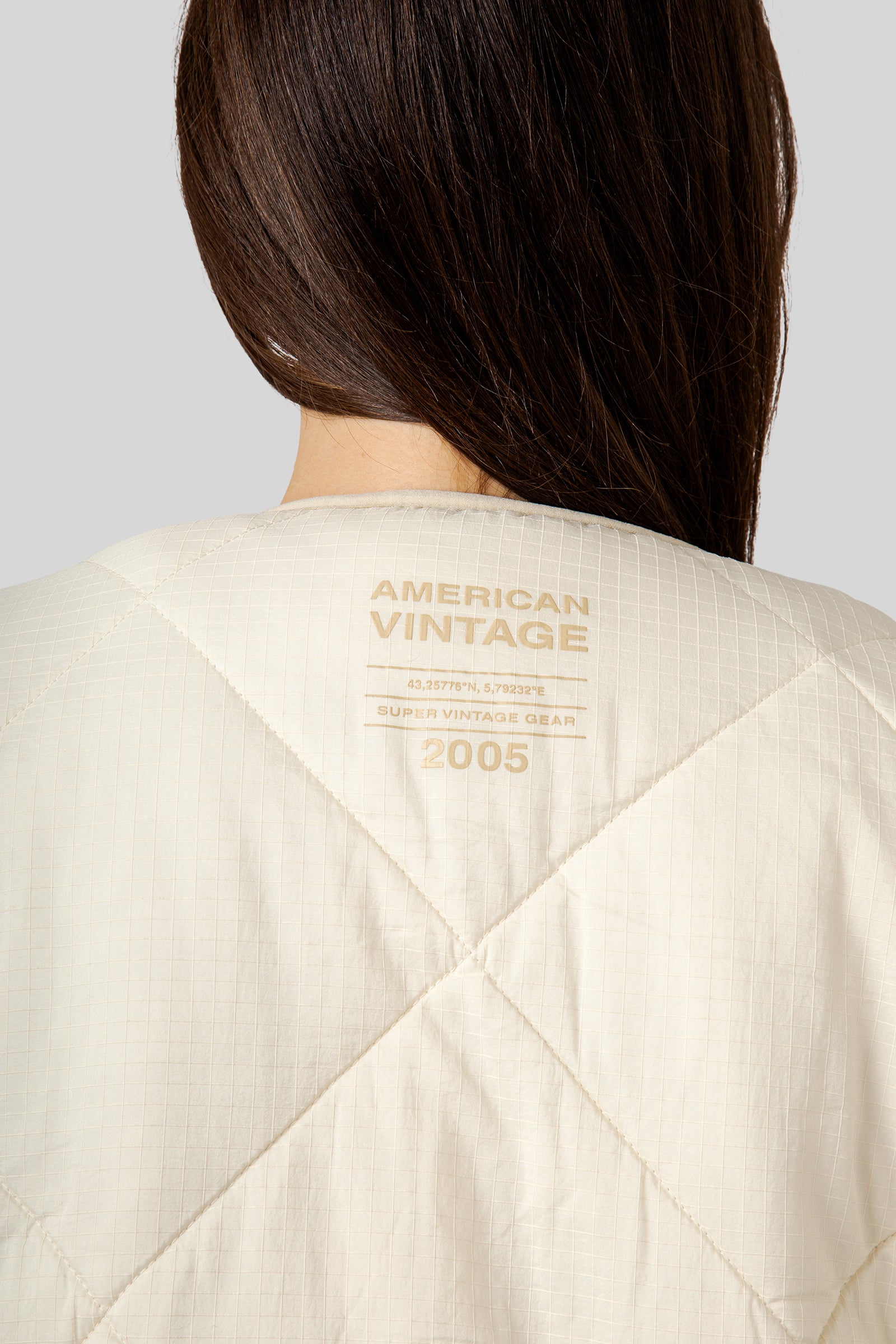 American Vintage Gilet Yupibam Crema Donna - 8