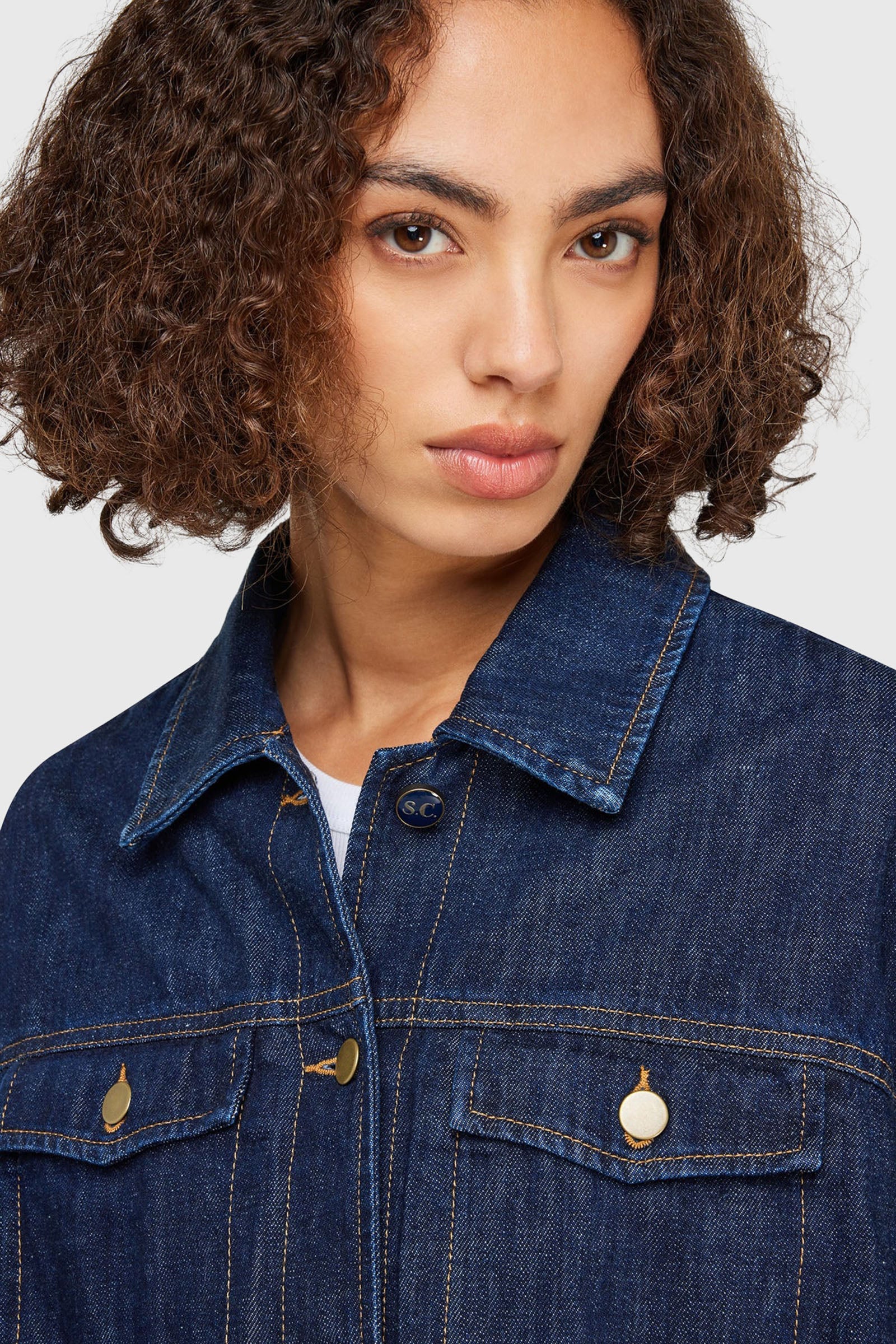 Semicouture Bomber In Denim Yves Blu Scuro Donna - 4