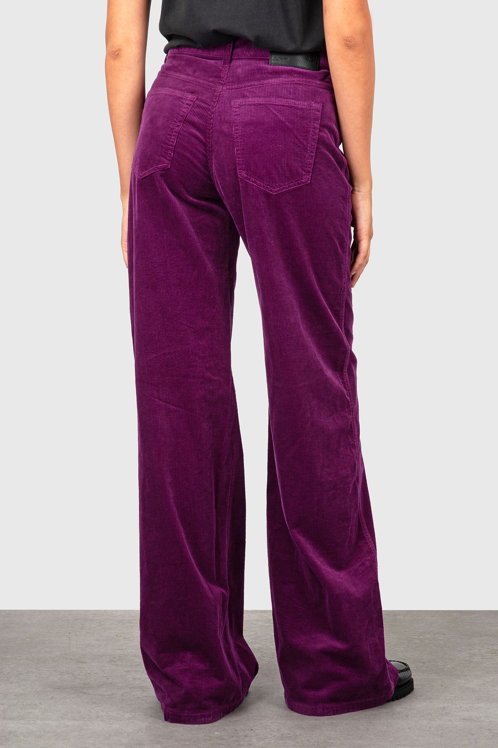 Department Five Pantalone Palazzo Thames In Velluto Viola Donna - 5