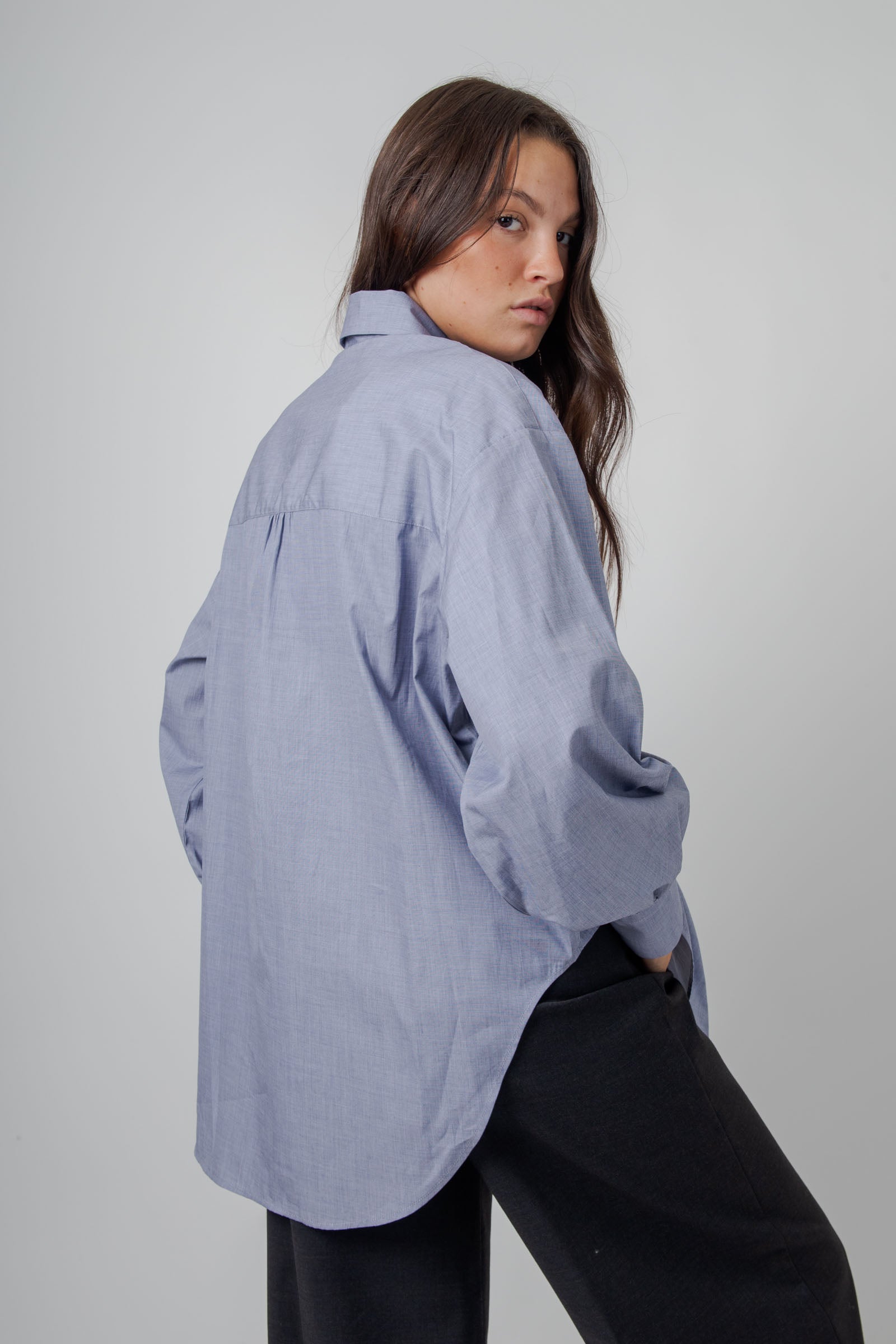Aspesi Camicia Chambray Blu Medio Donna - 7