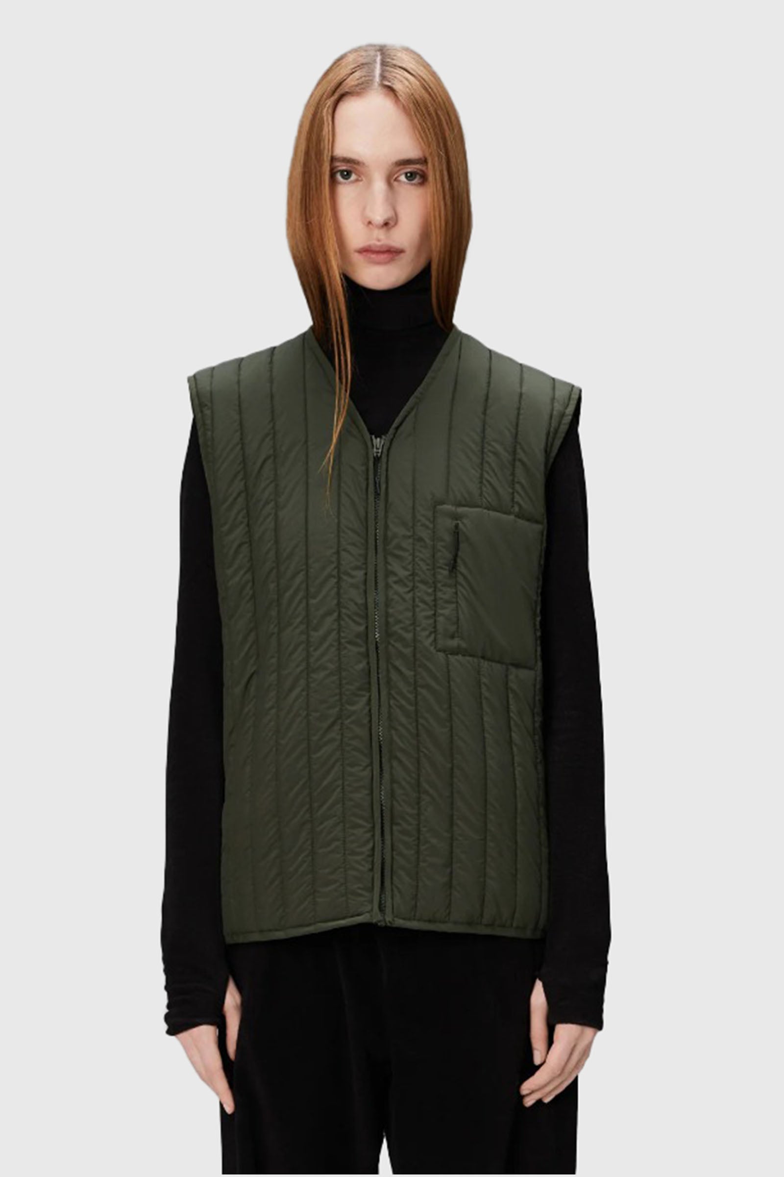 Rains Gilet Banja Liner Verde Donna - 1