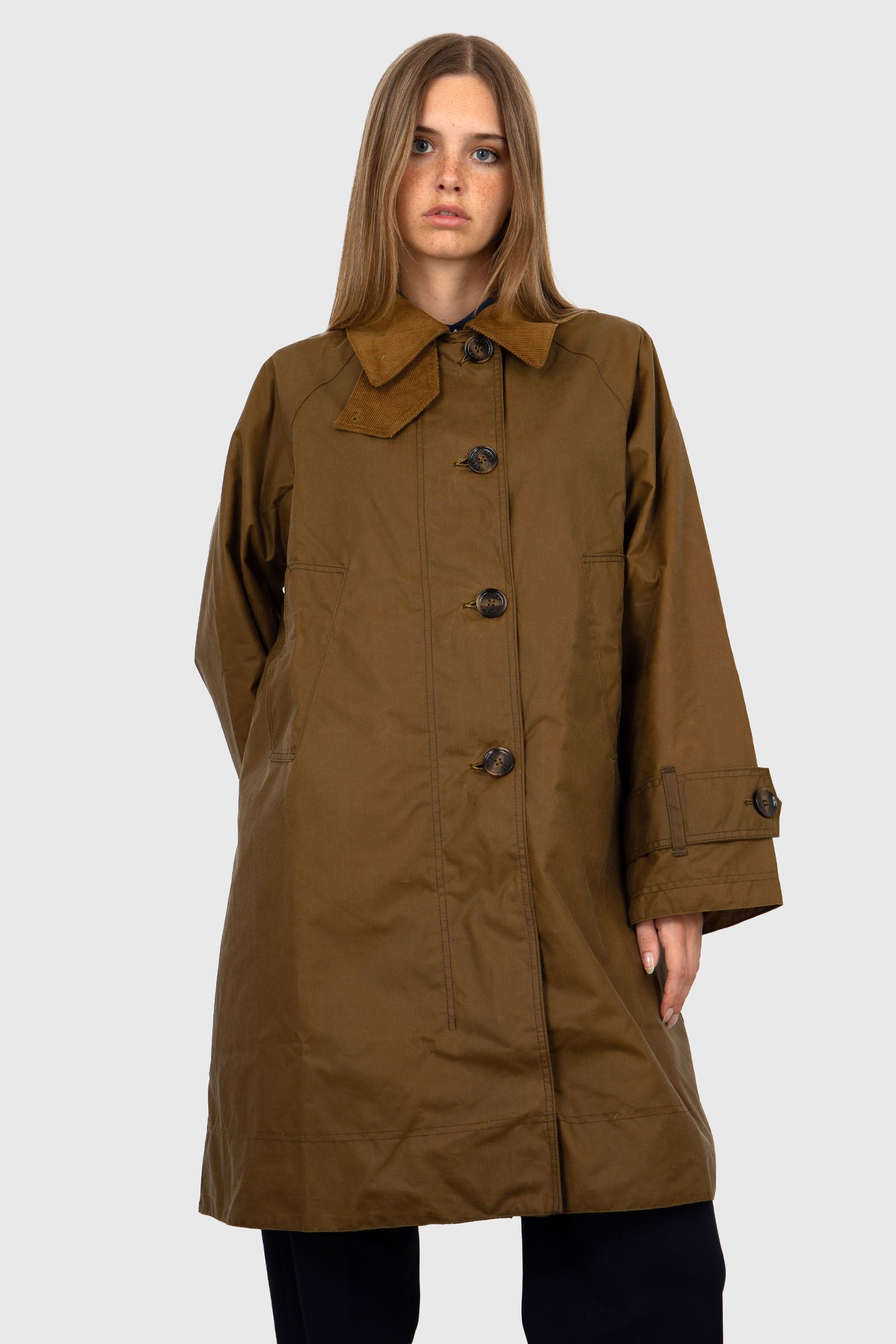 Barbour Giaccone Hartwick Wax Tabacco Donna - 5