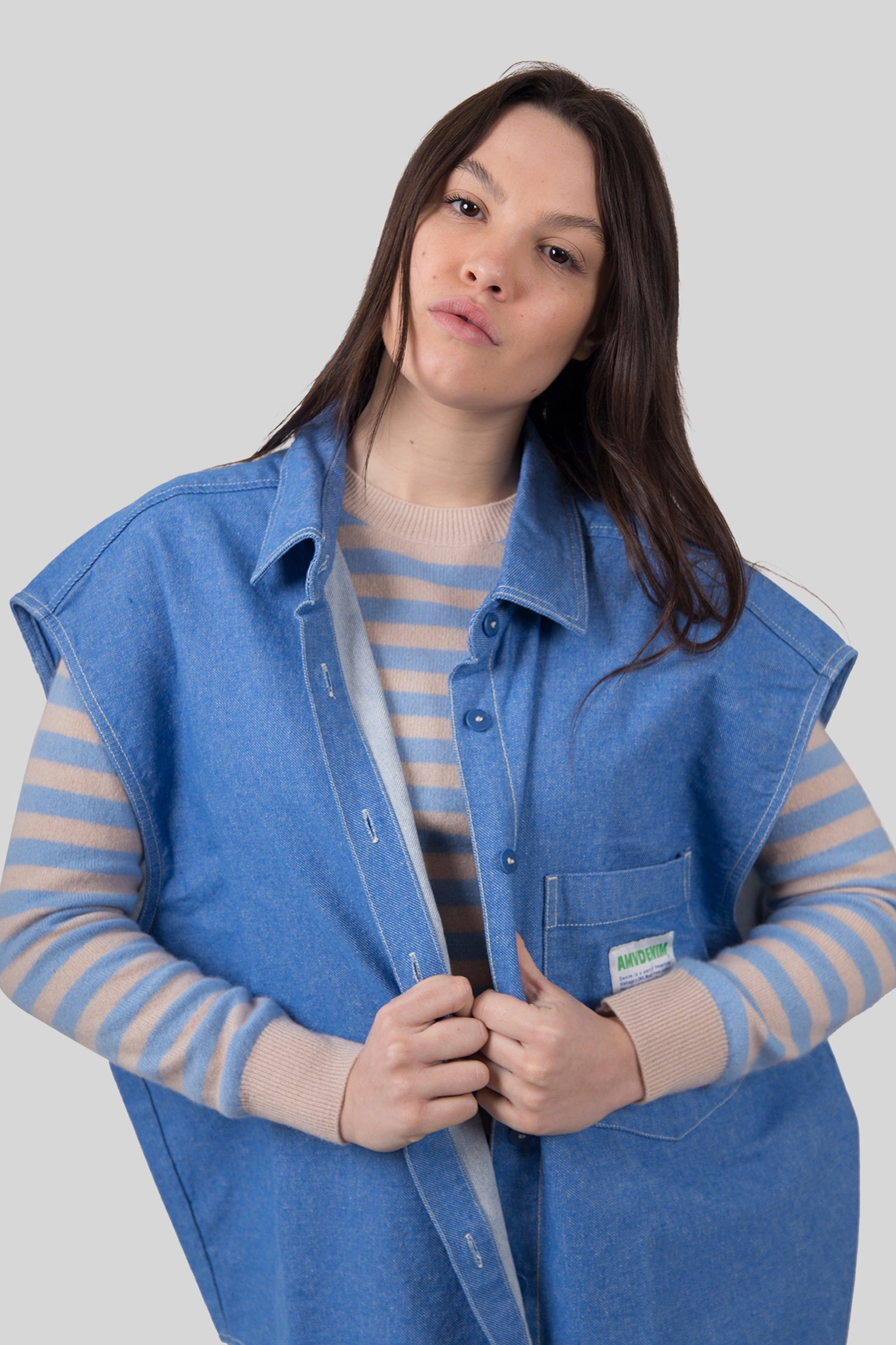 American Vintage Camicia Pusway Blu Chiaro Donna - 1