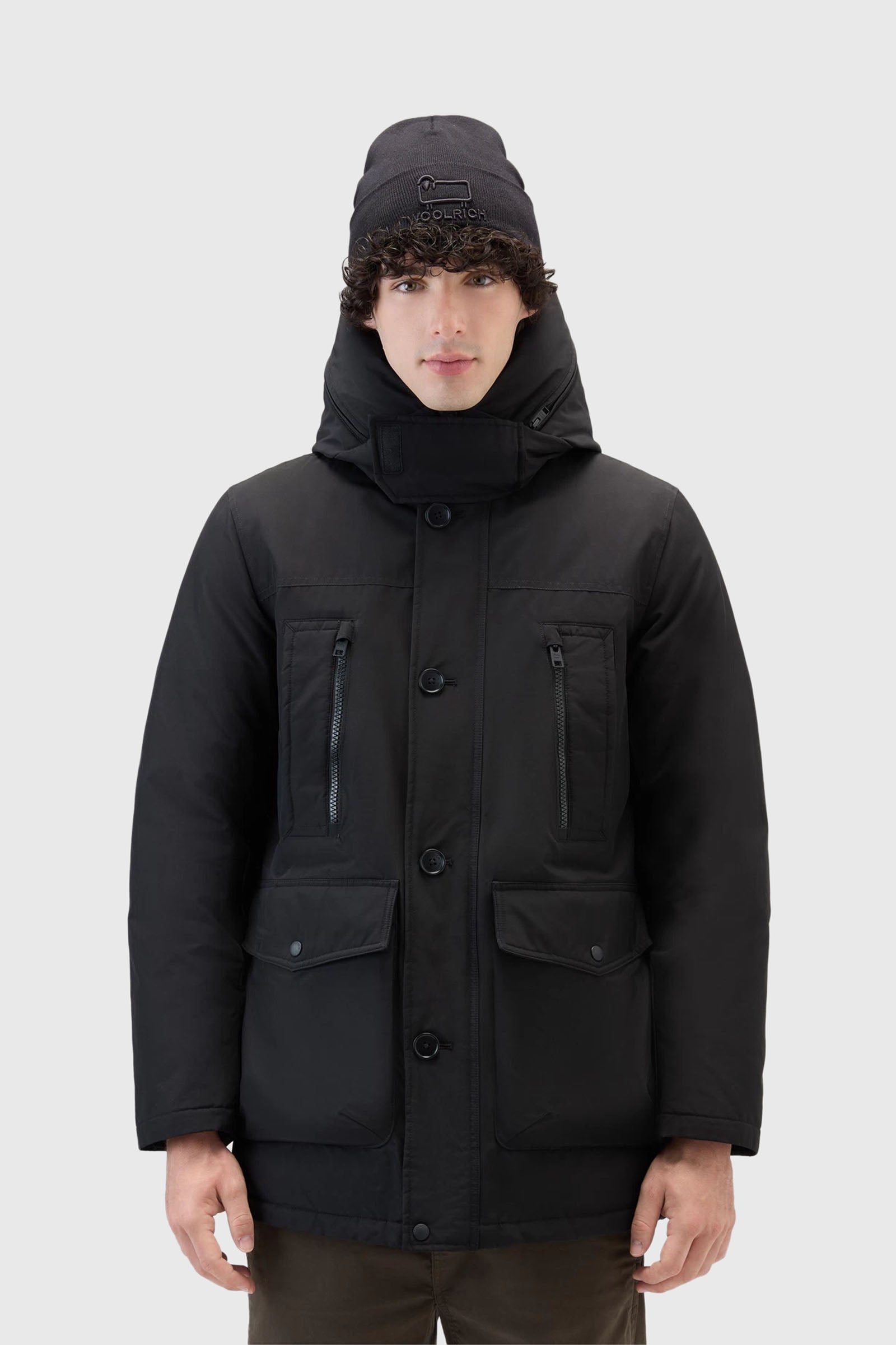 Woolrich Arctic Parka Evolution In Ramar Cloth Nero Uomo - 1