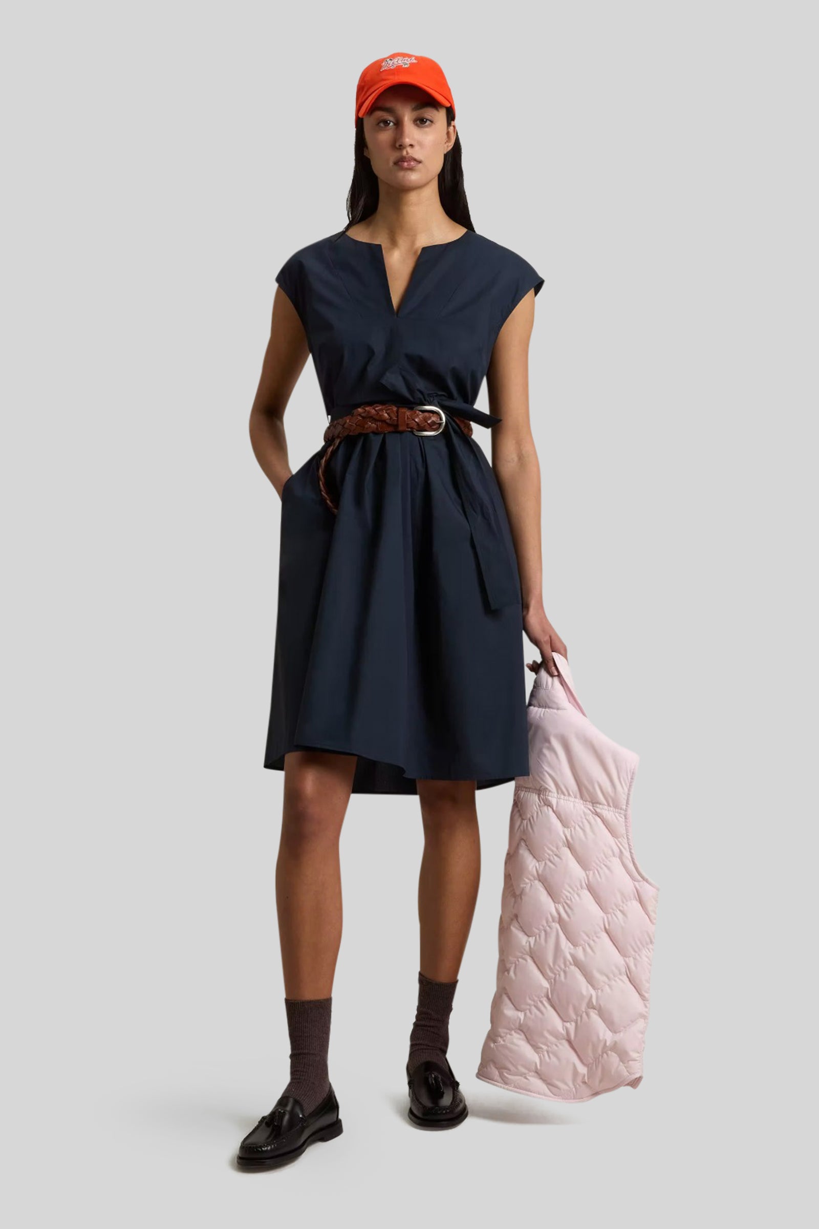 Poplin Dress With Belt - 2