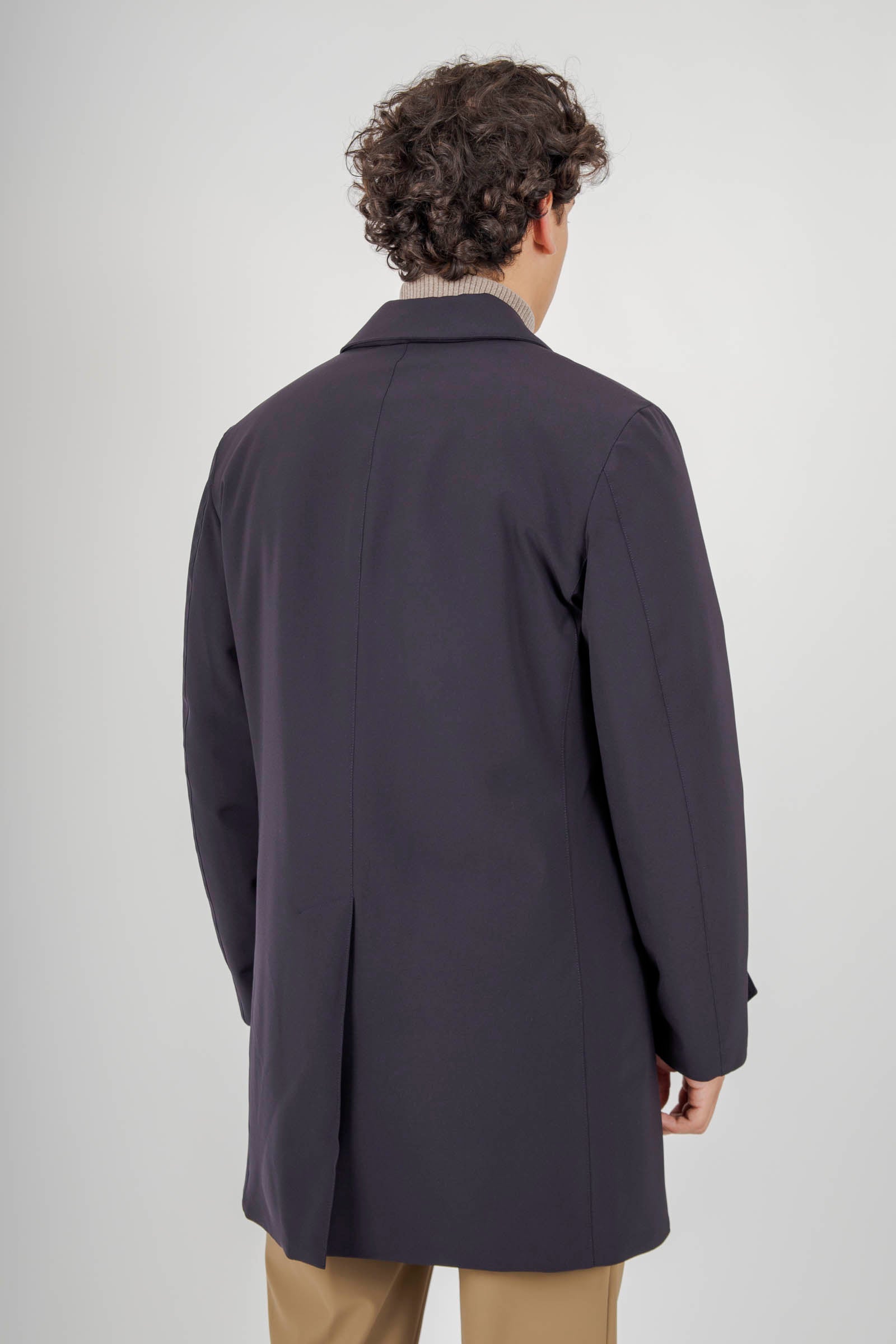 Aspesi Impermeabile Perfetto Blu Navy Uomo - 3