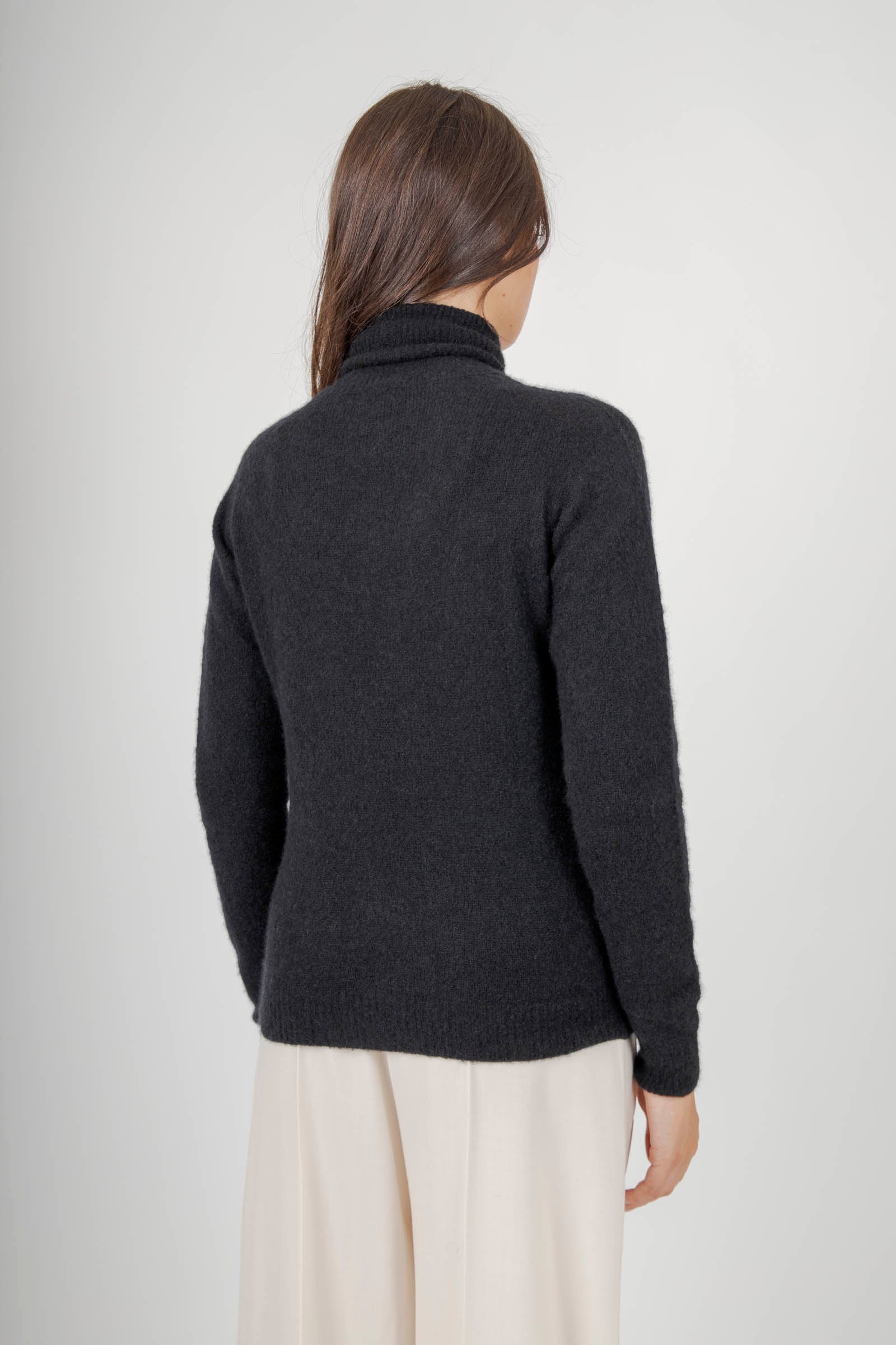 Roberto Collina Maglia Dolcevita Cashmere/seta Nero Donna - 4