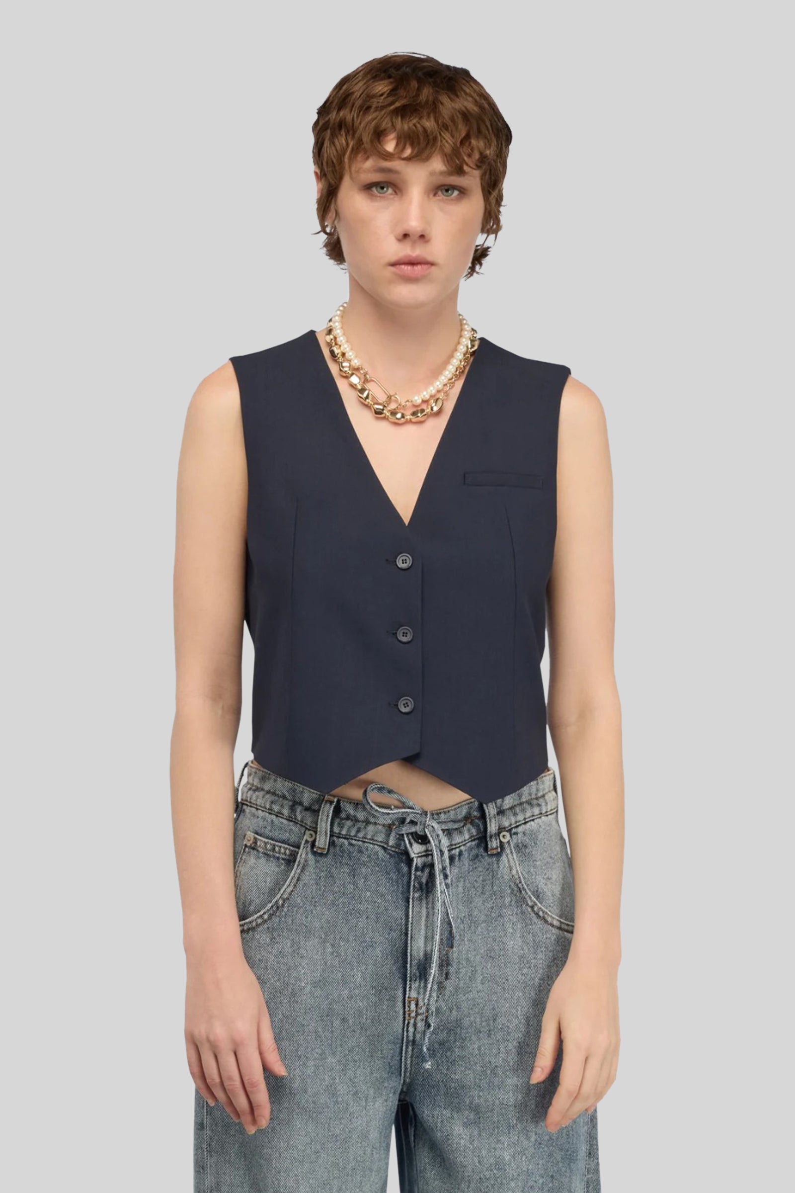 Semicouture Gilet Margarita Blu Donna - 1