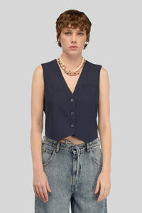 Semicouture Gilet Margarita Blu Donna semicouture