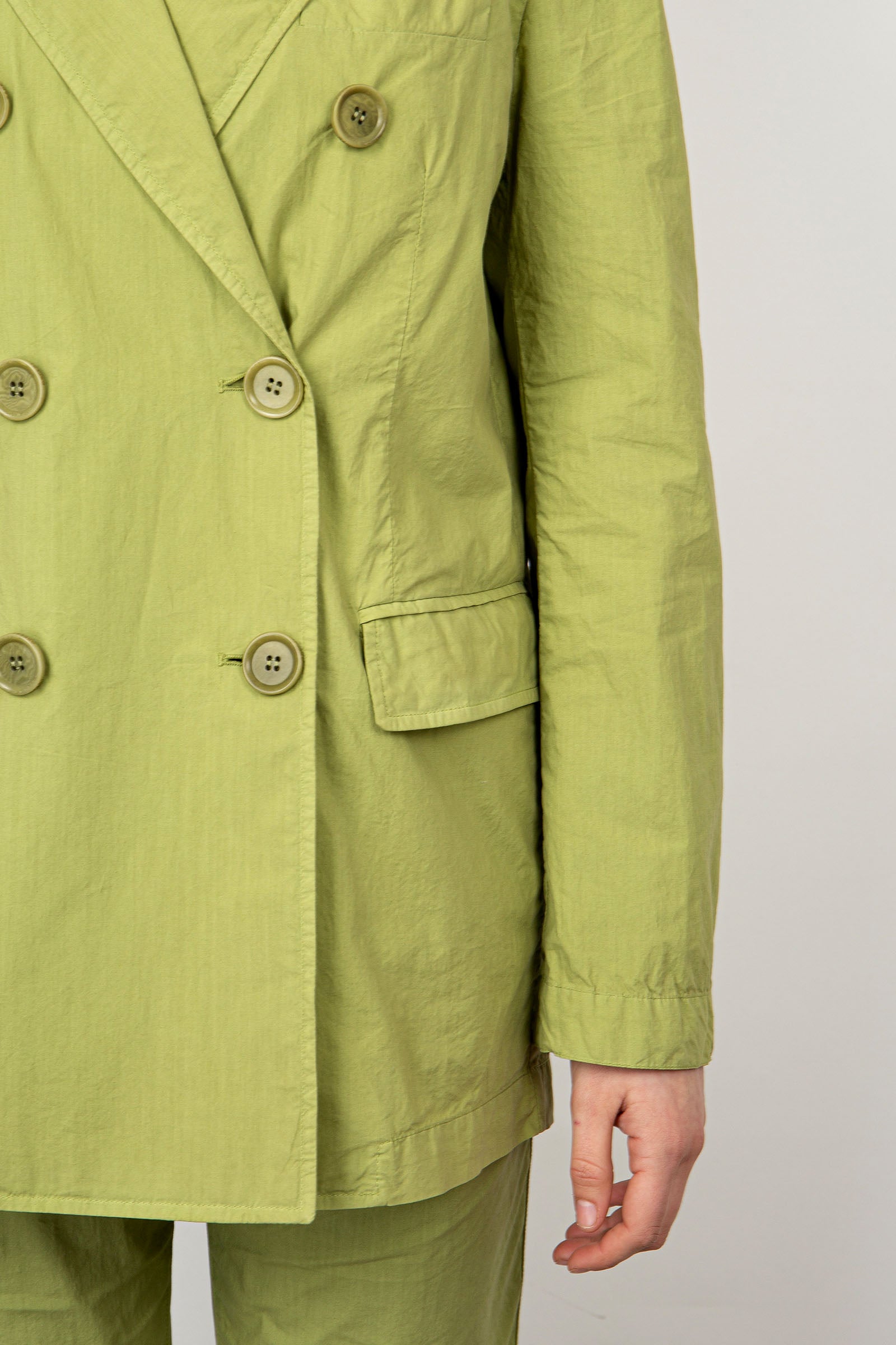 Aspesi Double Breasted Cotton Green Jacket - 7
