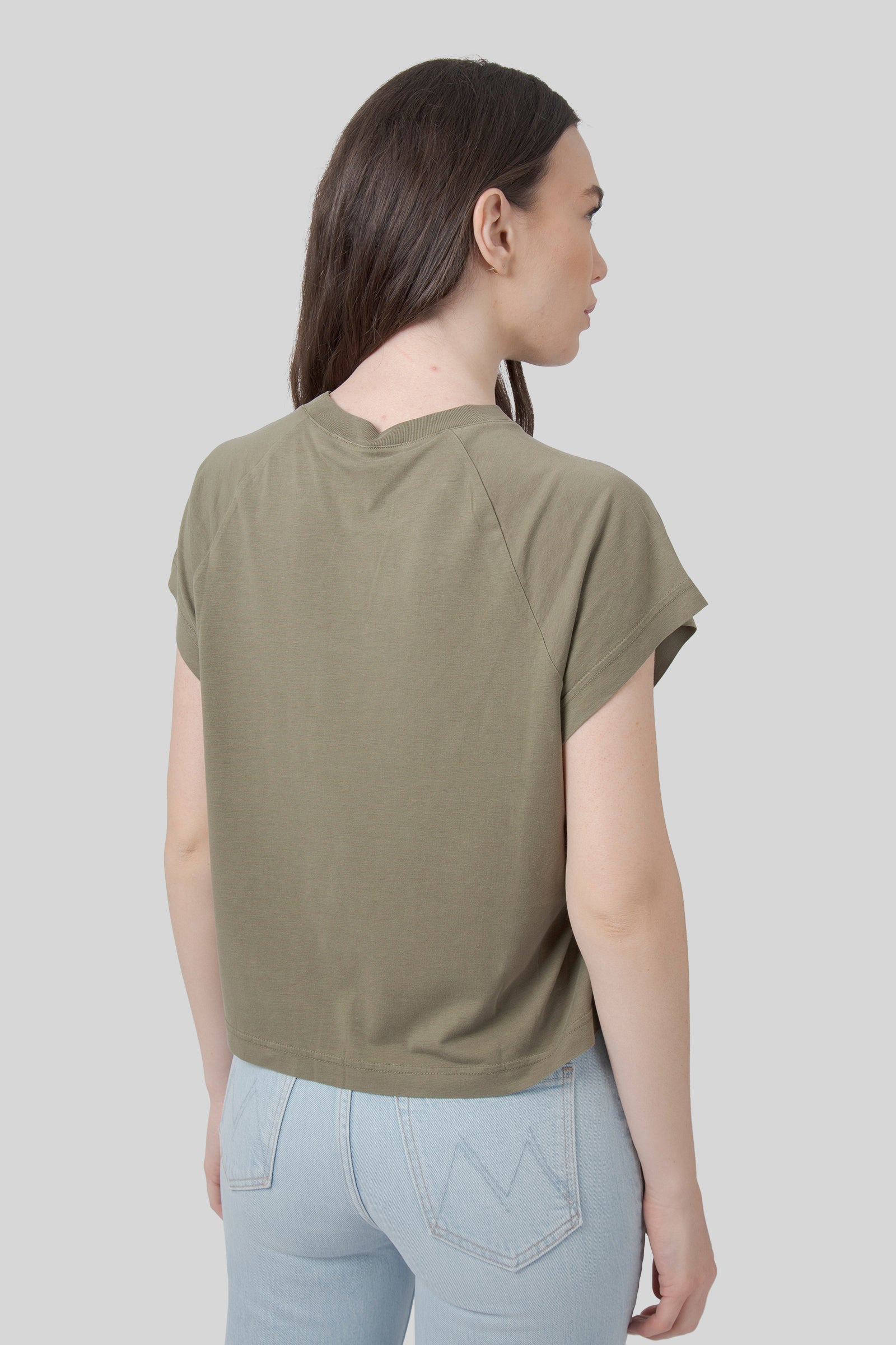 Absolut Cashmere T-shirt Lyocell Tricia Verde Oliva Donna - 5