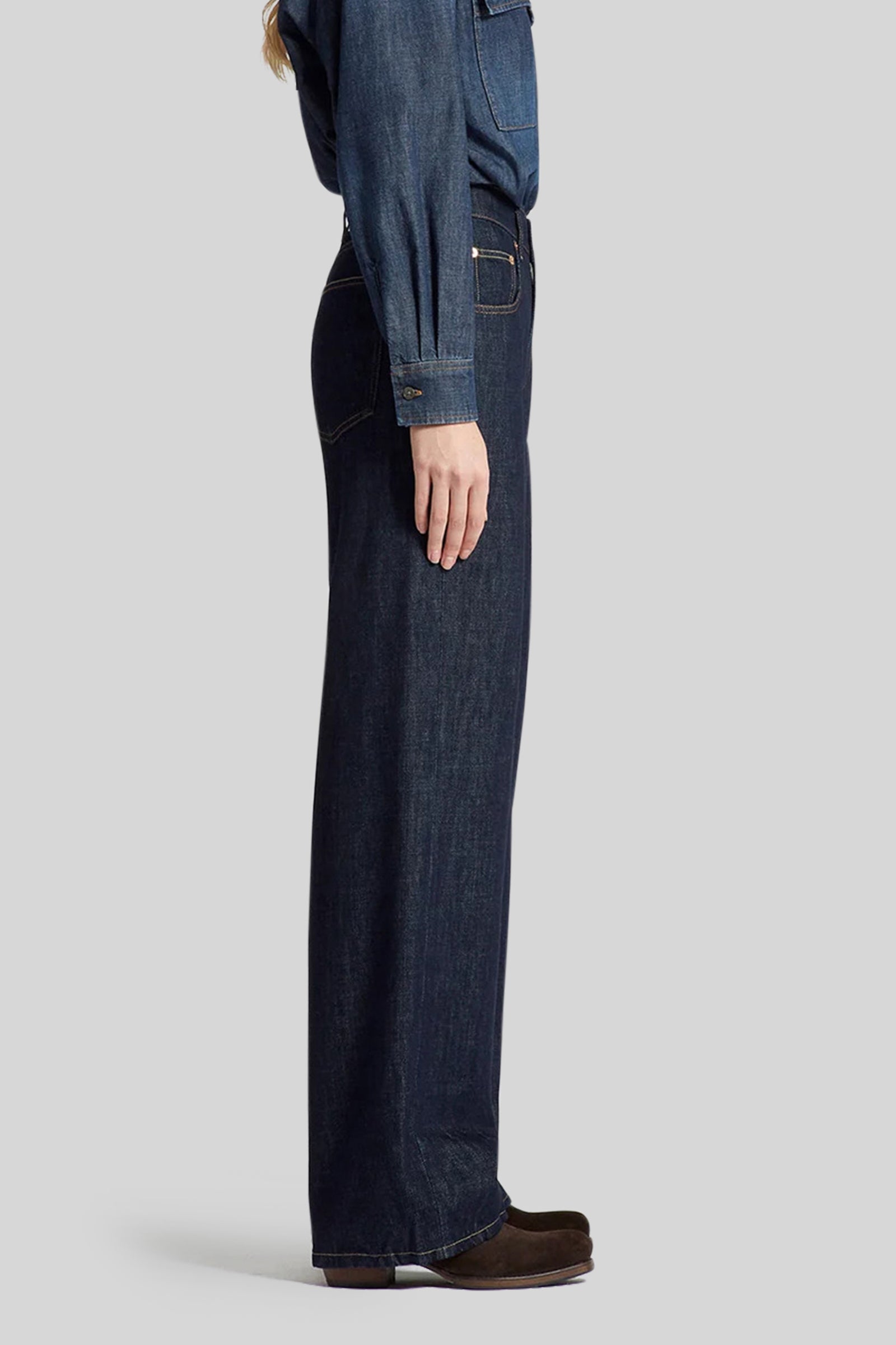 Department Five Jeans Pop Wide Leg Blu Scuro Donna - 2