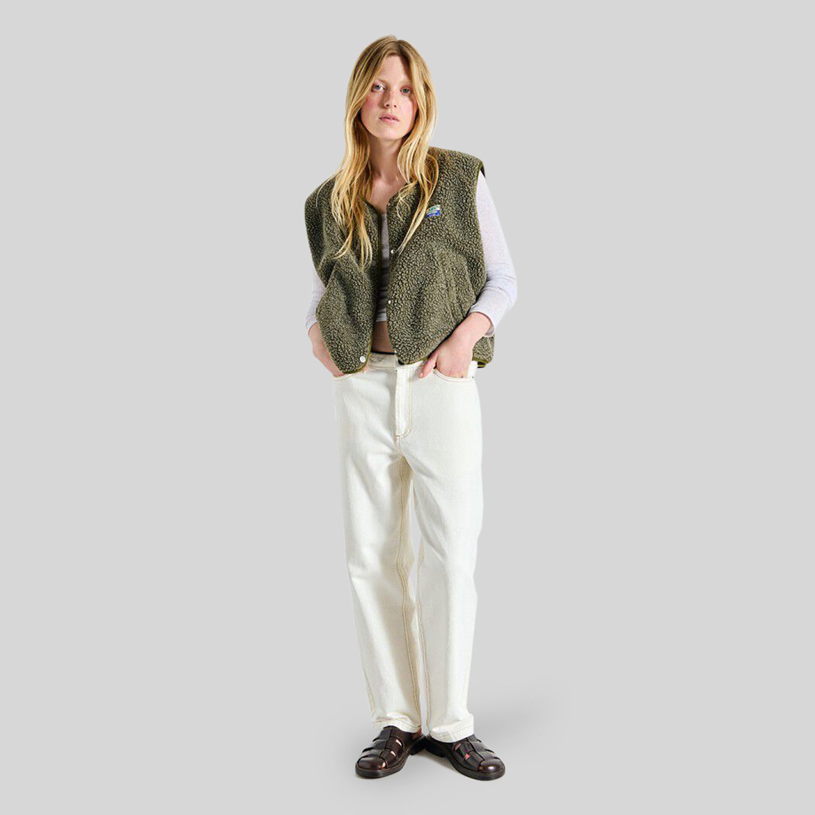 American Vintage Gilet Hoktown Verde Militare Donna - 4