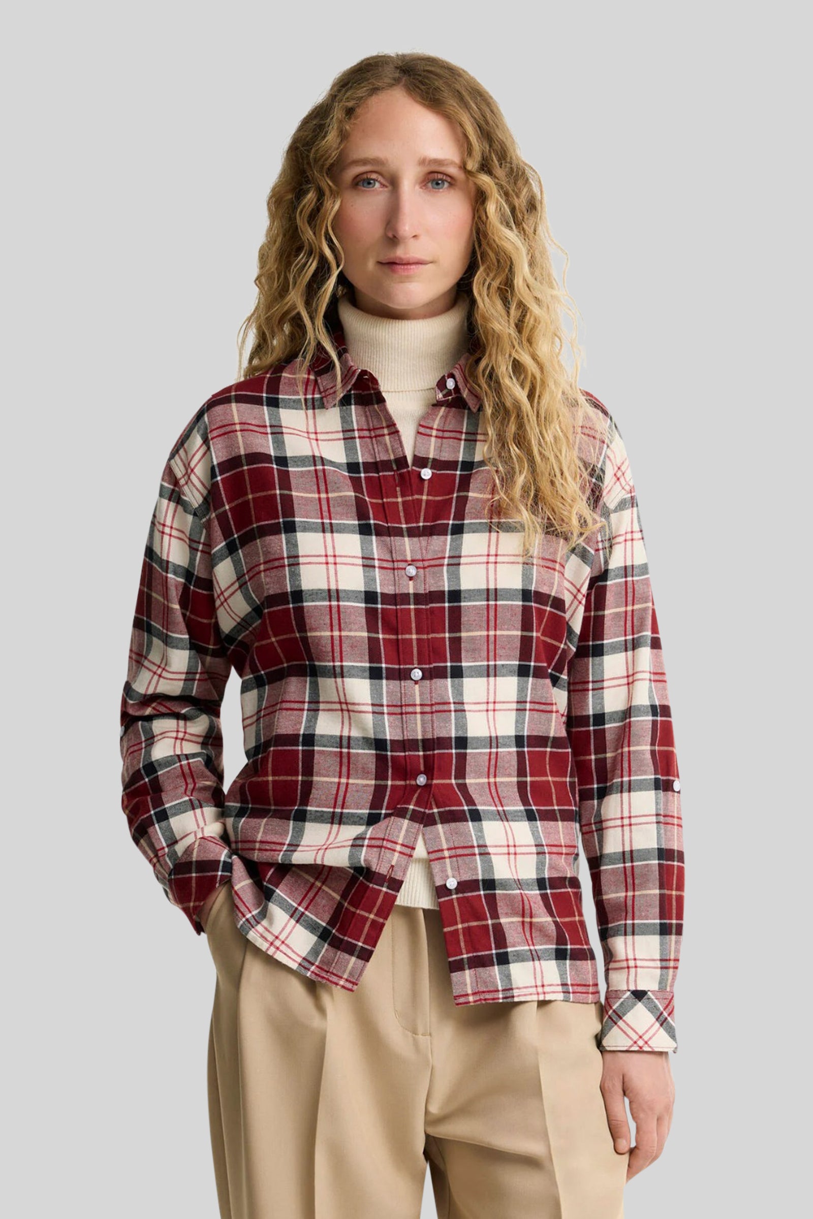 Barbour Camicia Elishaw Rosso/bianco Donna - 2