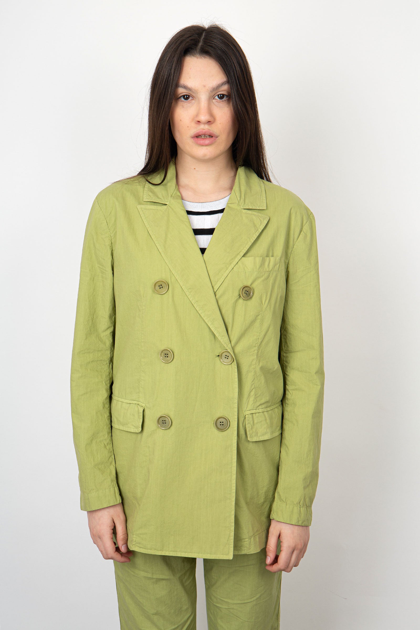 Aspesi Double Breasted Cotton Green Jacket - 5