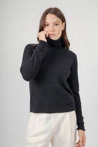 Roberto Collina Maglia Dolcevita Cashmere/seta Nero Donna roberto collina