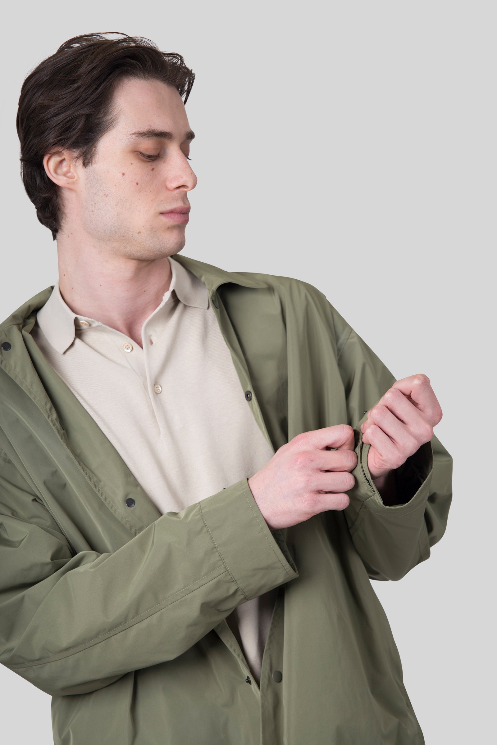 Aspesi Camicia Pollard Lite In Taffeta Verde Salvia Uomo - 2