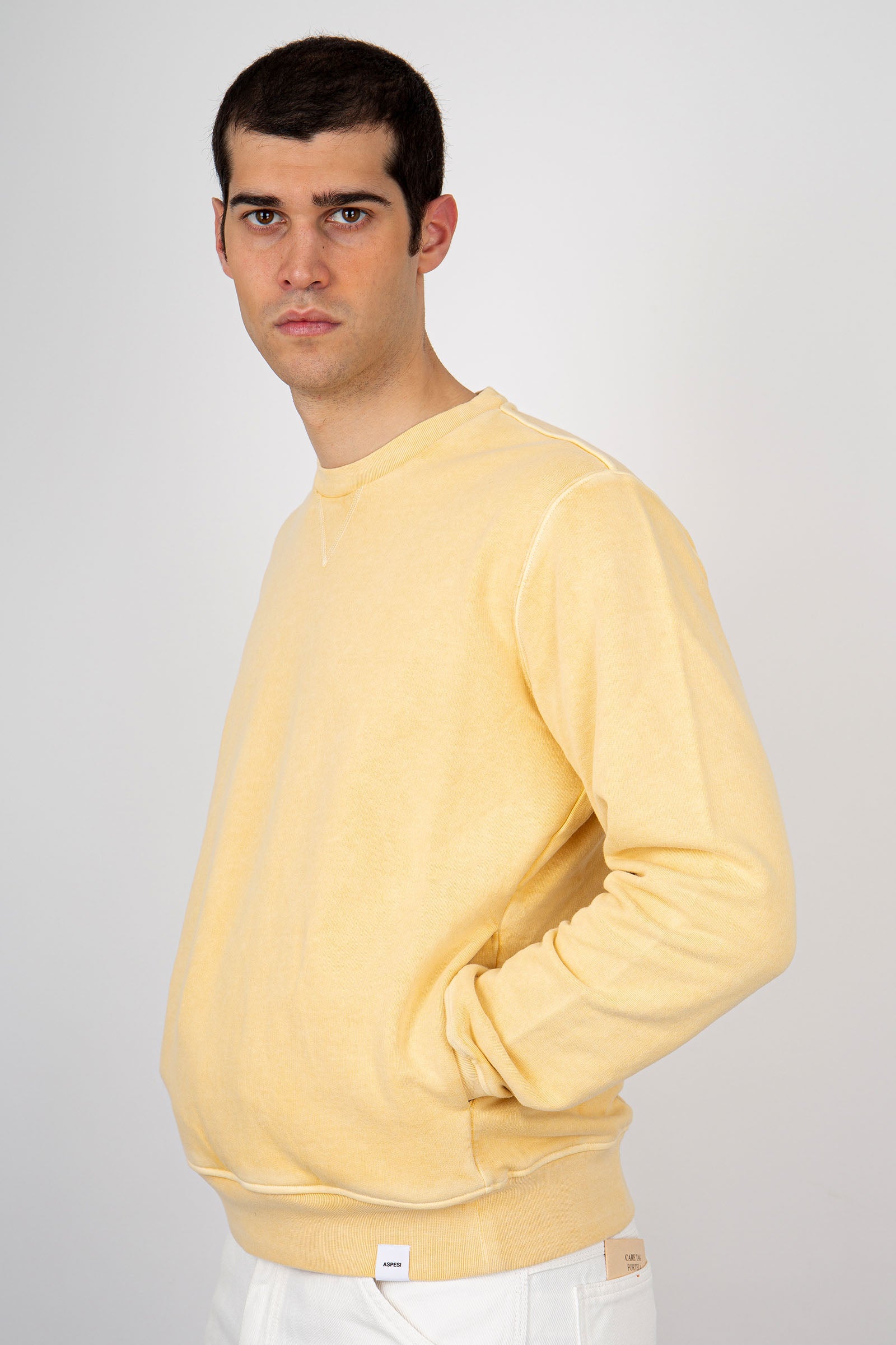 Aspesi Cotton Jersey Sweatshirt Cream - 2