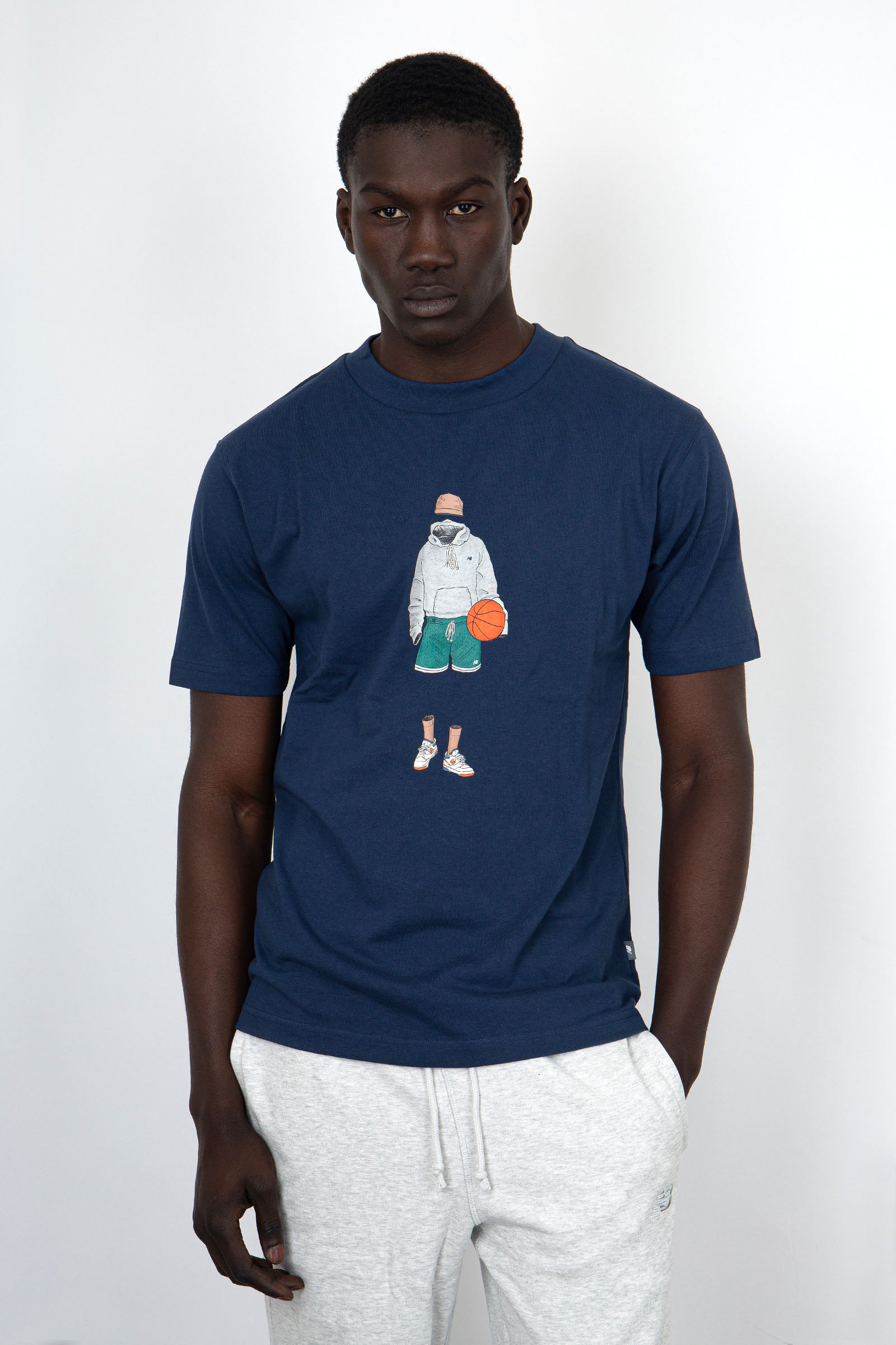 New Balance T-shirt NB Athletics Basketball Style Cotone Blu - 5