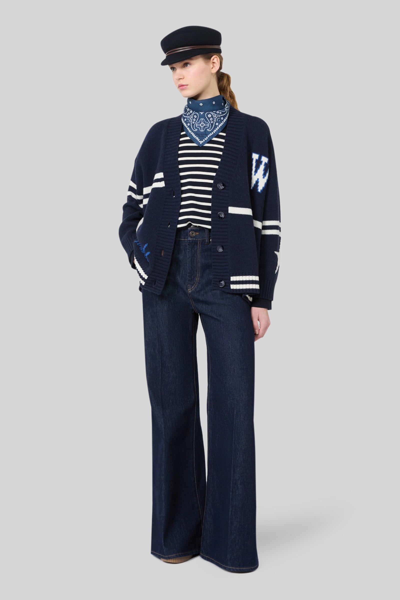 Max Mara Weekend Cardigan Belgio Blu Donna - 2