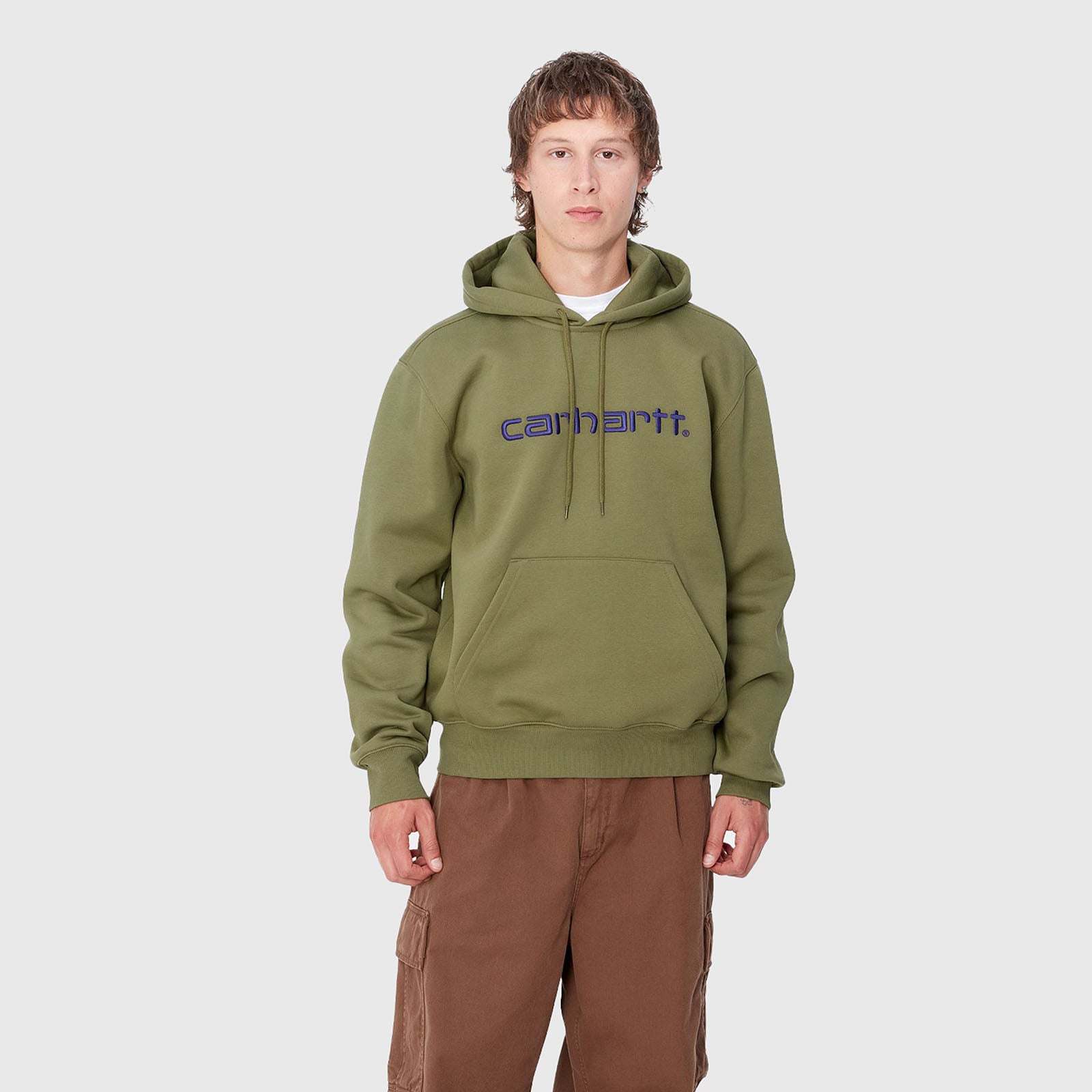 Carhartt Wip Felpa Hooded Carhartt Verde Militare Uomo - 5