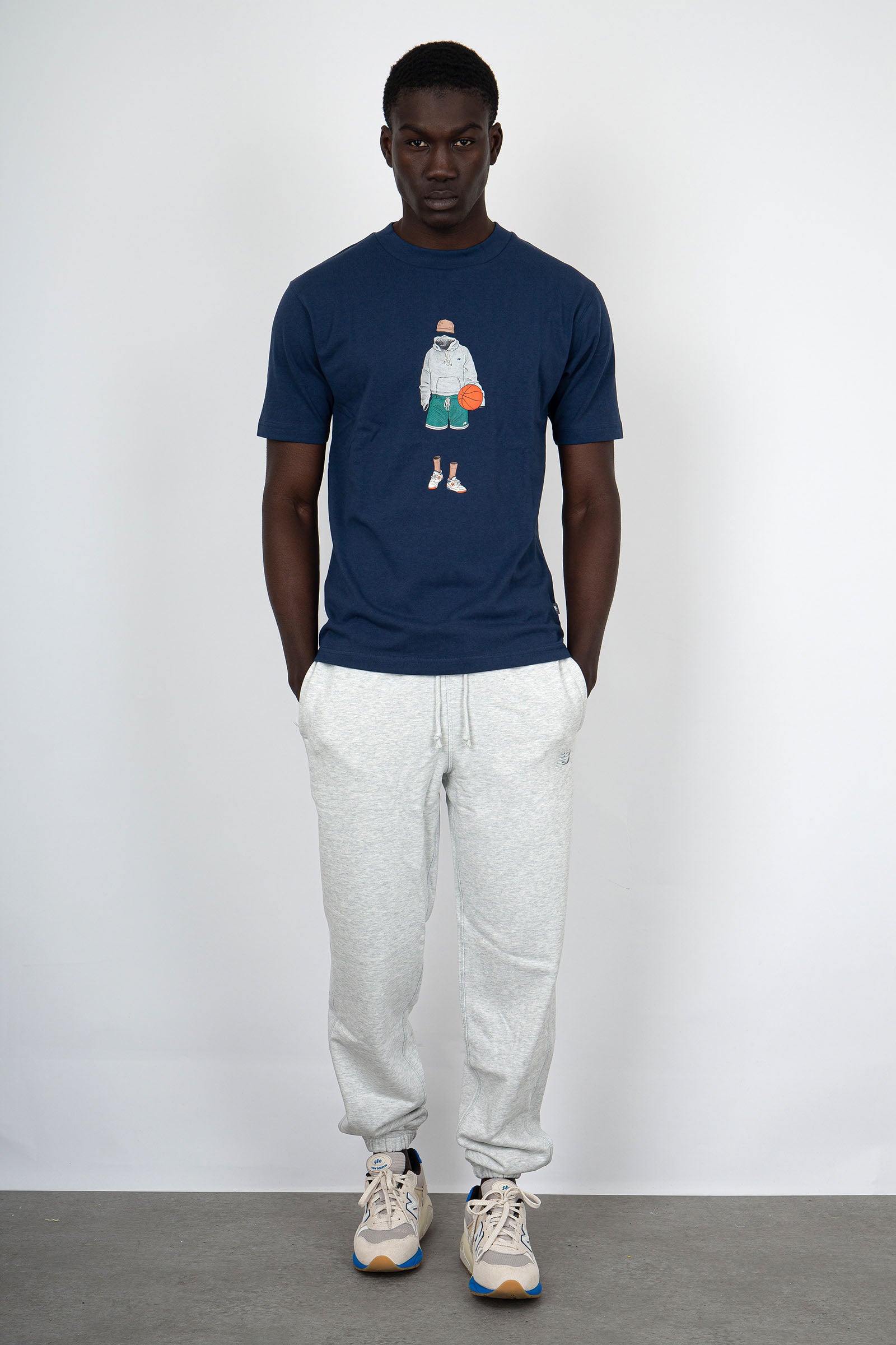 New Balance T-shirt NB Athletics Basketball Style Cotone Blu - 2