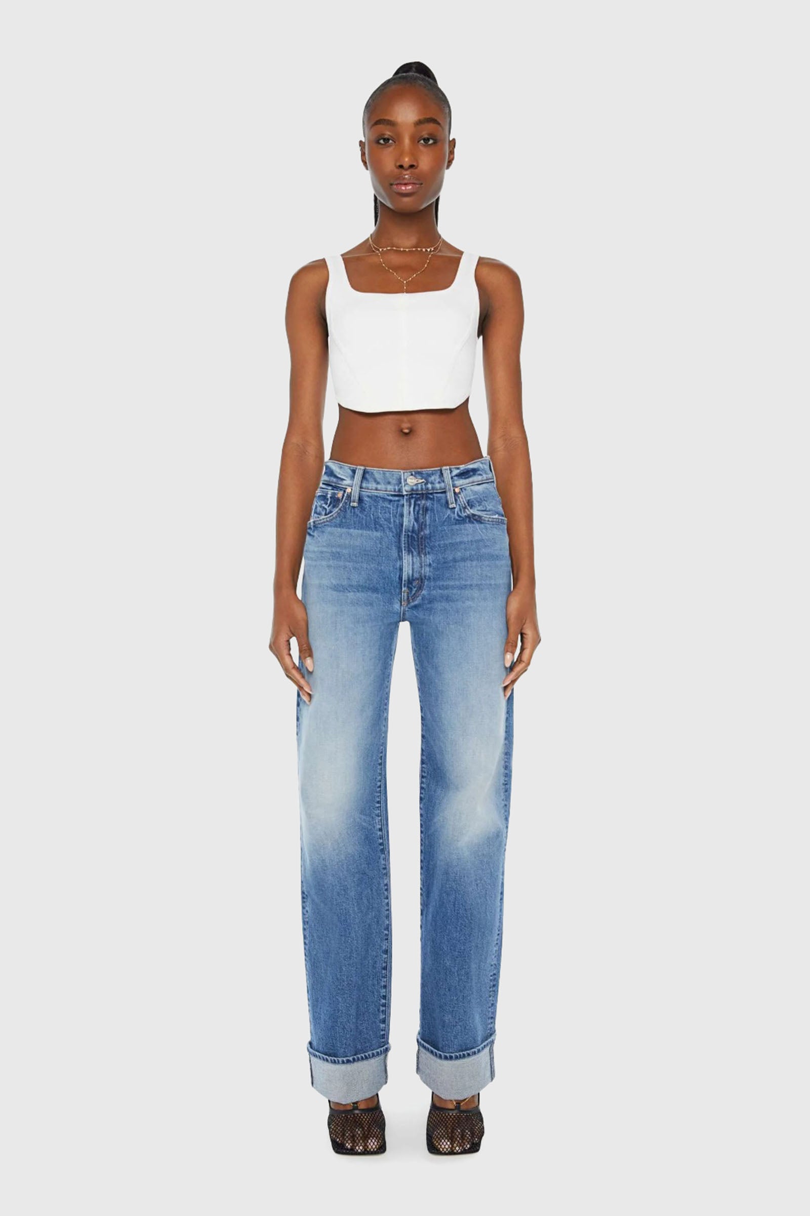 Mother Jeans The Dodger Skimp Cuff Superior Denim Chiaro Donna - 6