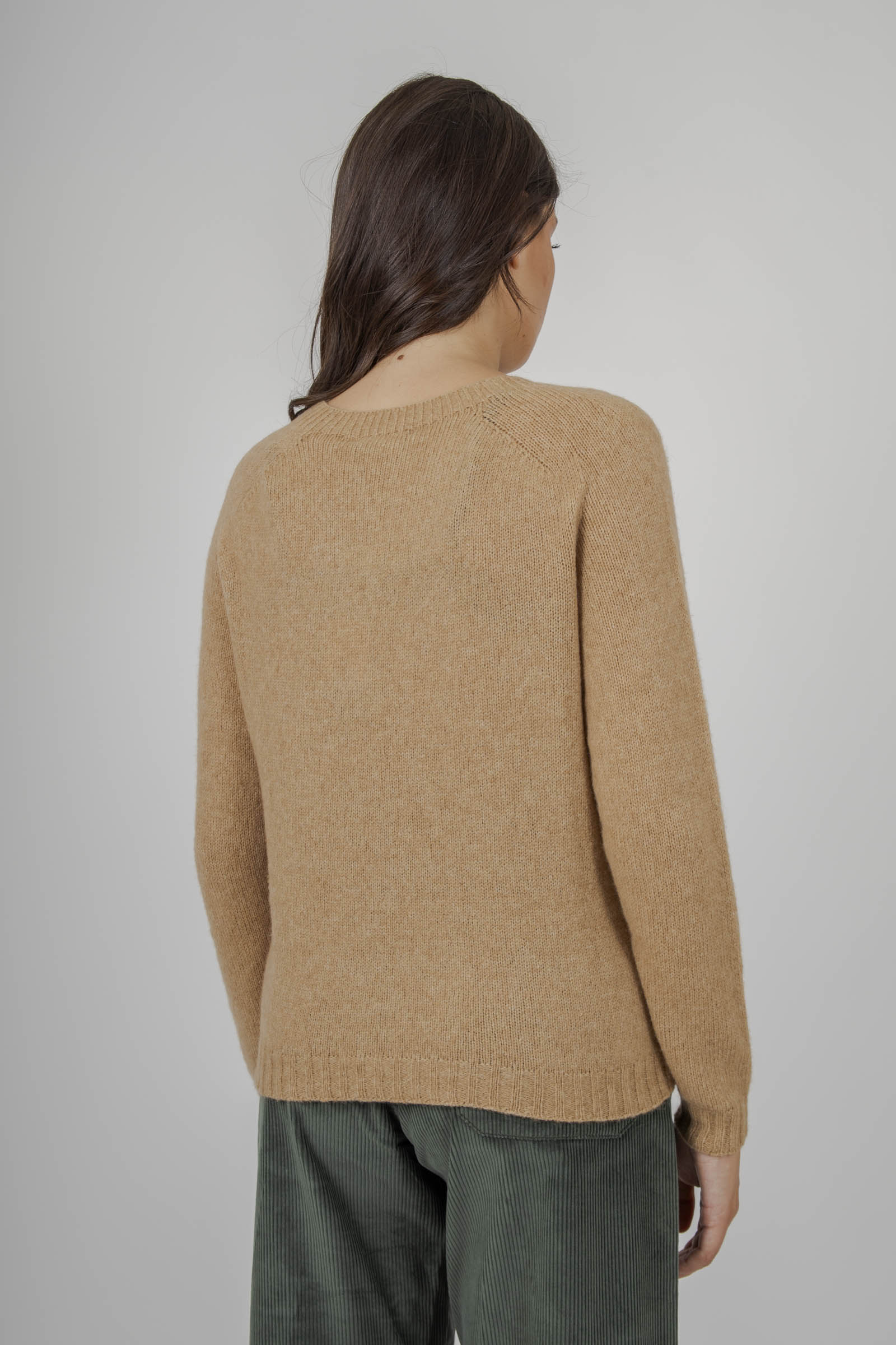 Roberto Collina Maglia Girocollo Comfy Cammello Donna - 5