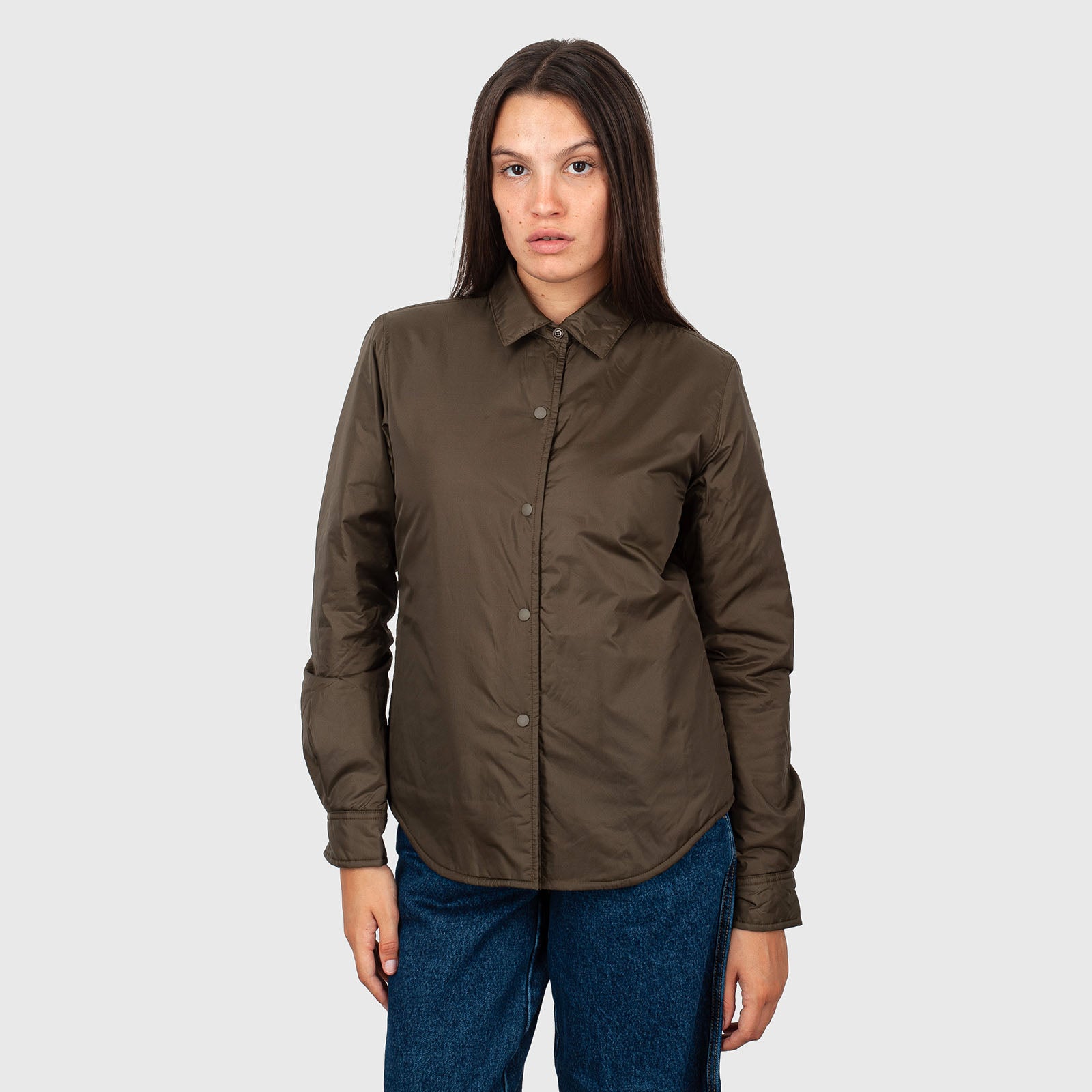 Aspesi Camicia Glue Verde Militare Donna - 8