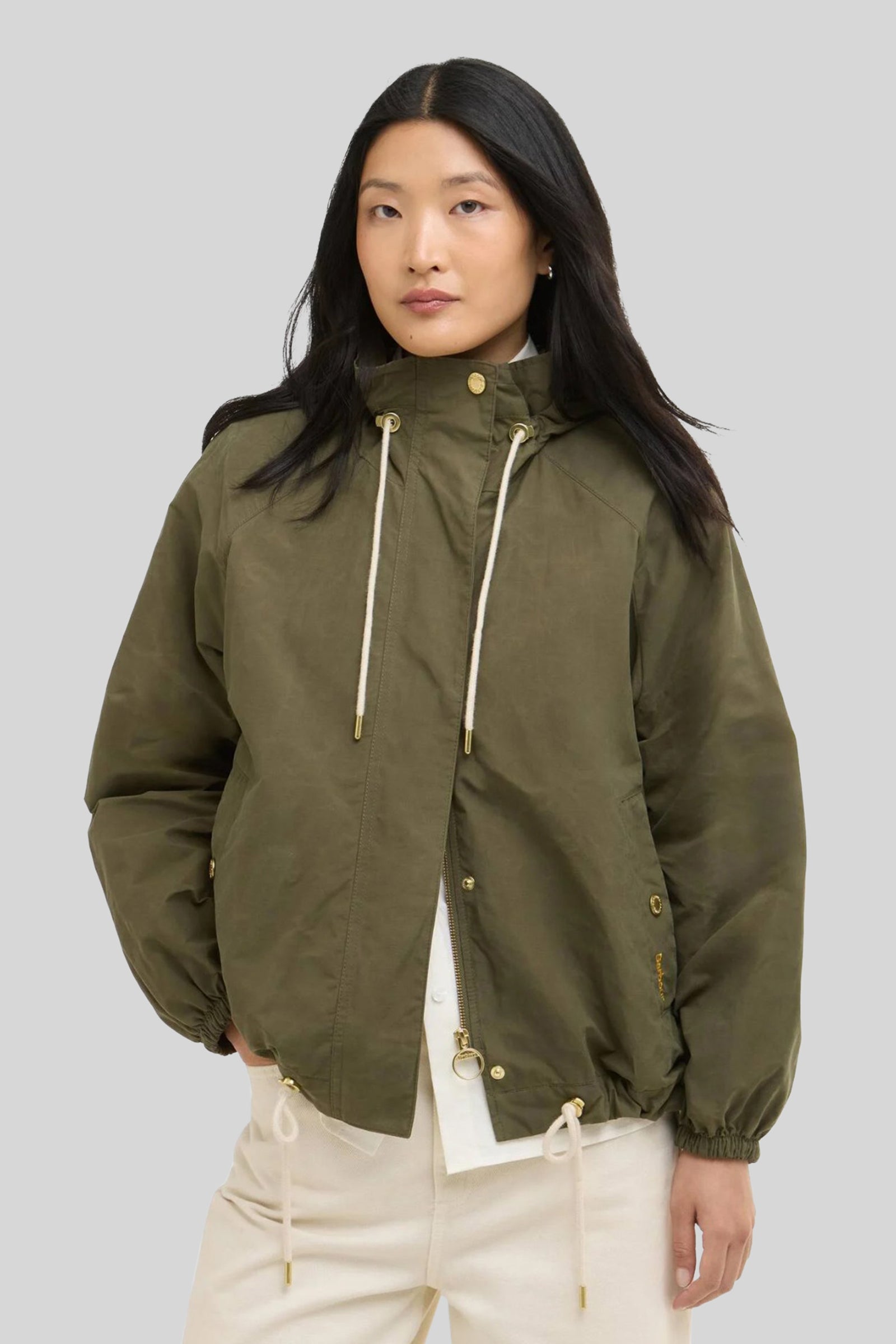 Barbour Giacca Antipioggia Hawkridge Verde Oliva Donna - 5