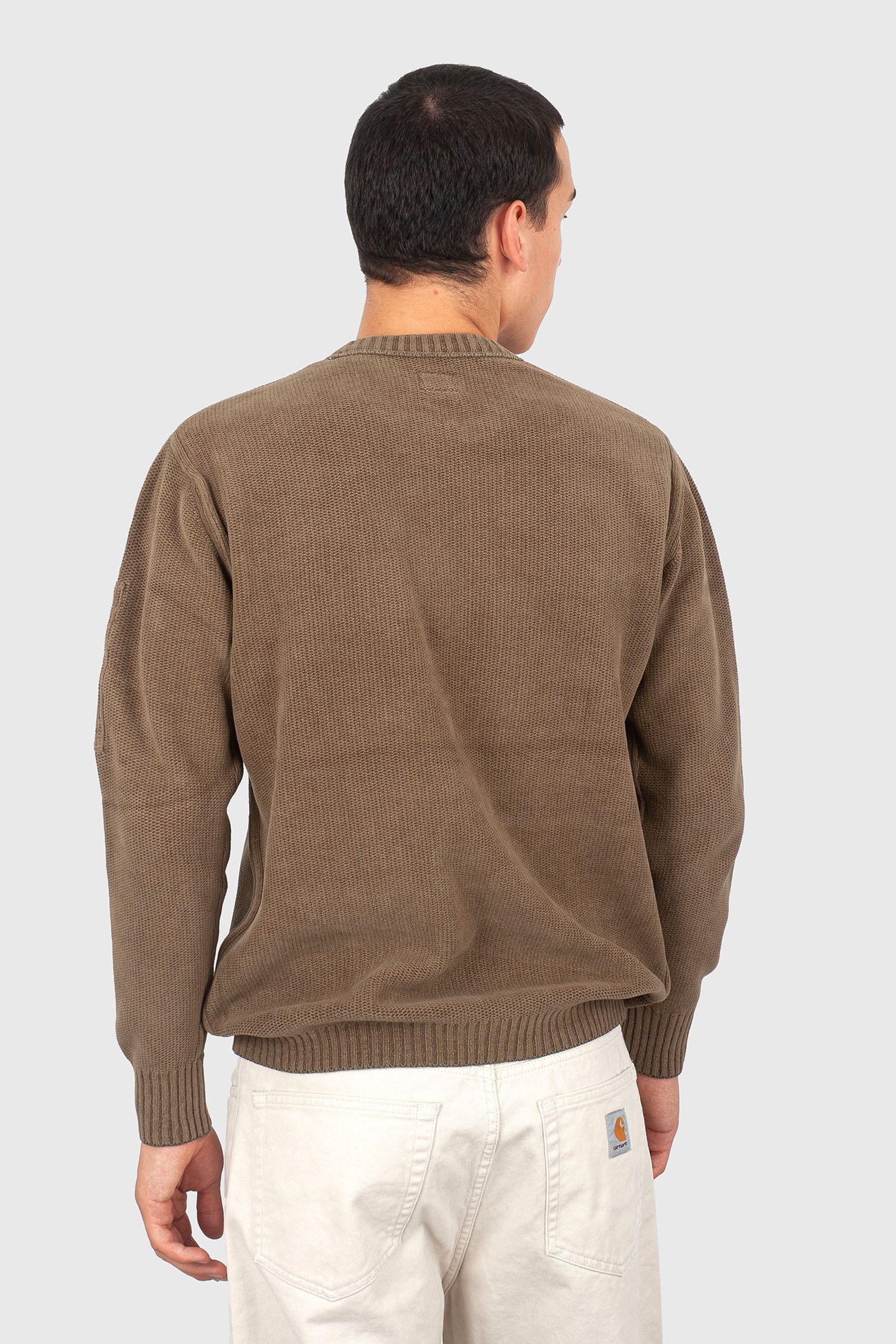 C.p. Company Maglia Cotton Chenille Crewneck Khaki Uomo - 4