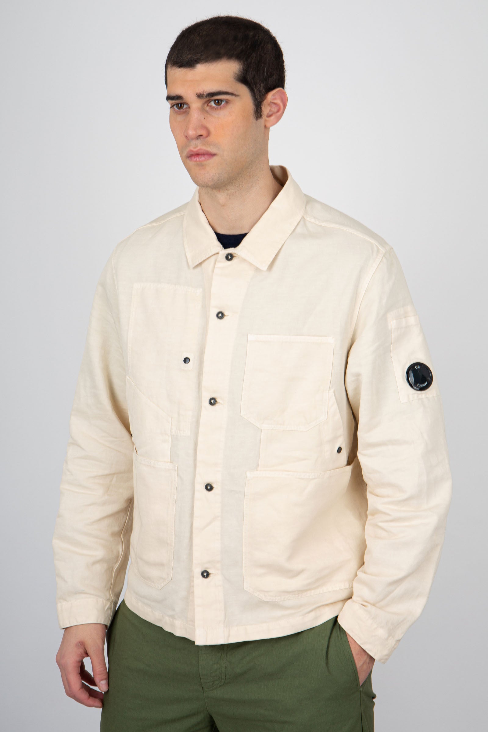 C.P. Company Overshirt Cotton/Linen Cream - 3