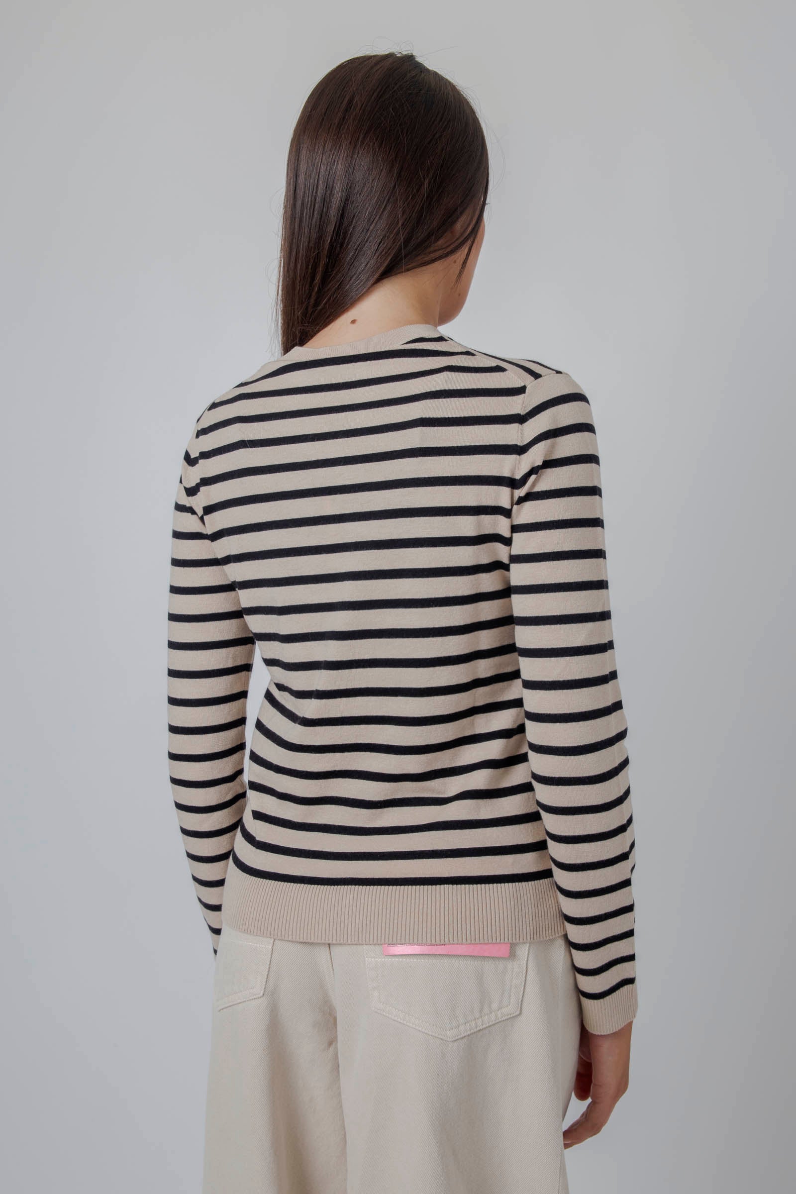 Weekend Max Mara Maglia Girocollo Riga Beige/nero Donna - 3