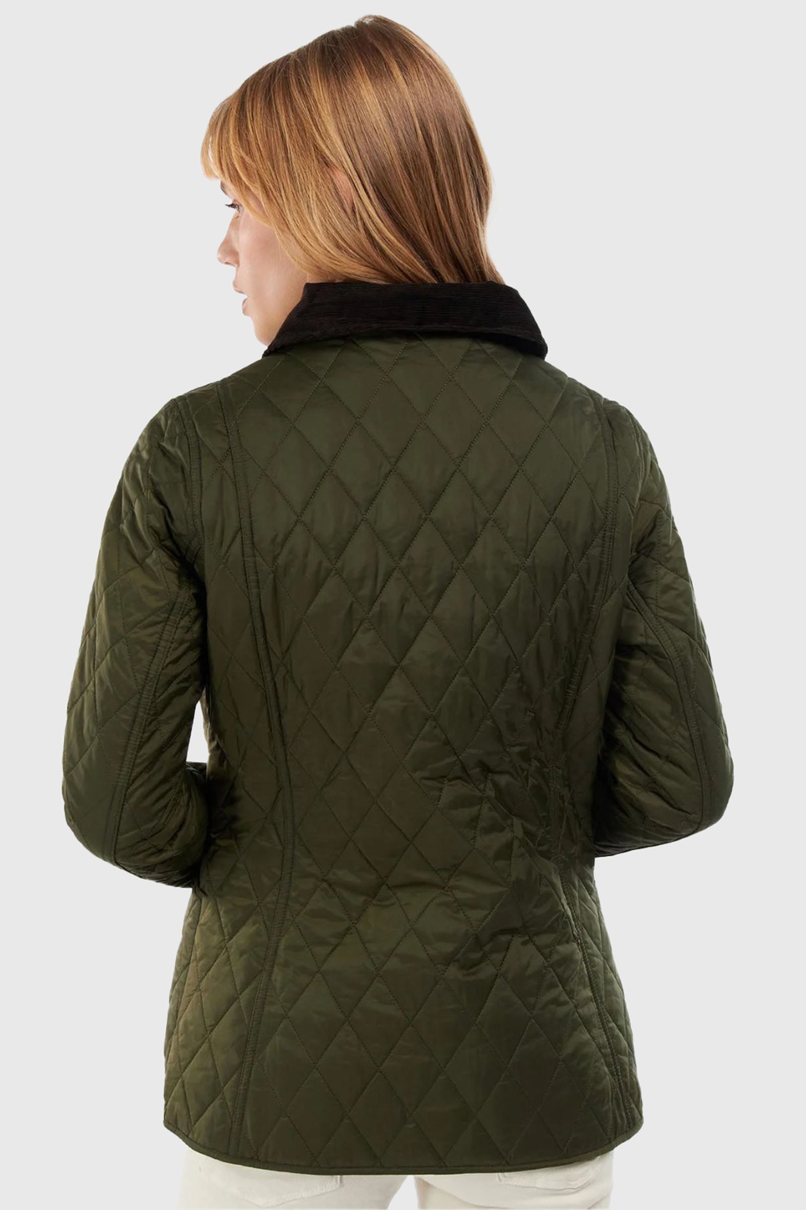 Barbour Annandale Quilted Jacket in Synthetic Olive Green - 3