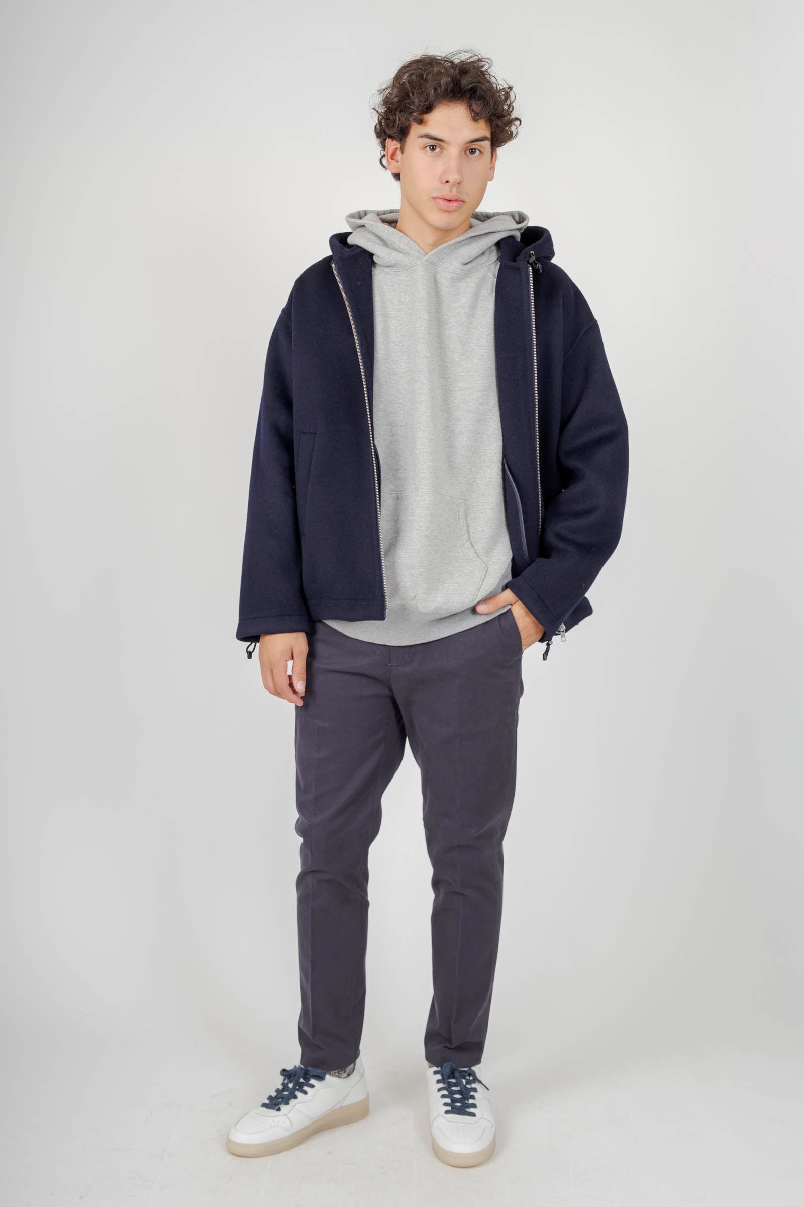 Edwin Felpa Raglan Hood Japan Grigio Uomo - 6