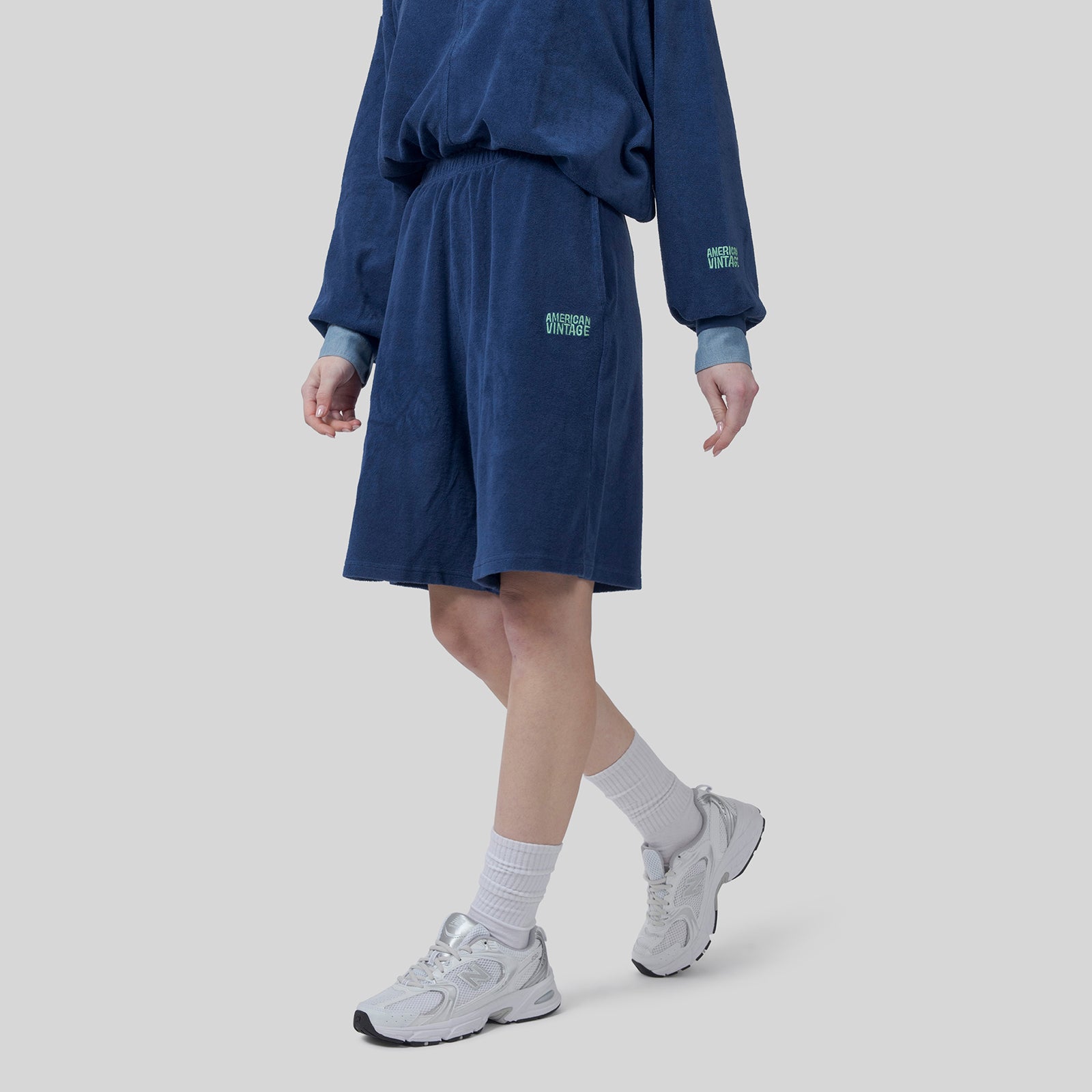 American Vintage Bermuda Fuxow Blu China Donna - 10