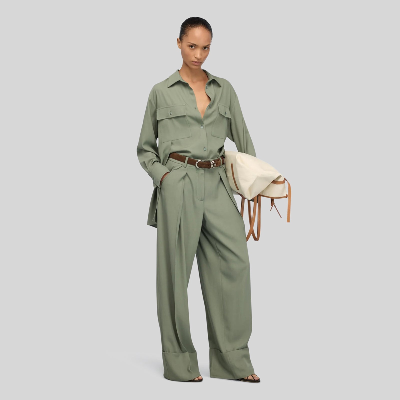 Semicouture Camicia Guadalupe Verde Salvia Donna - 4