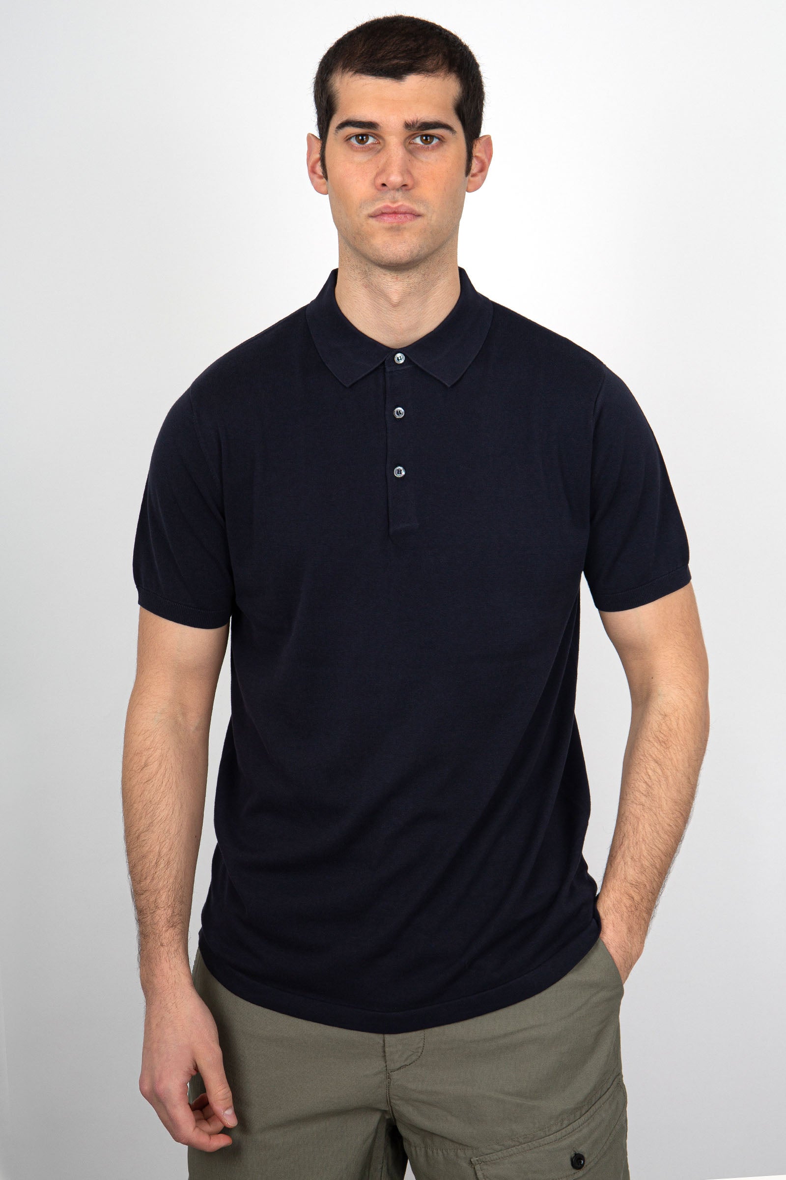 Aspesi Cotton Polo Shirt in Blue M040 - 3