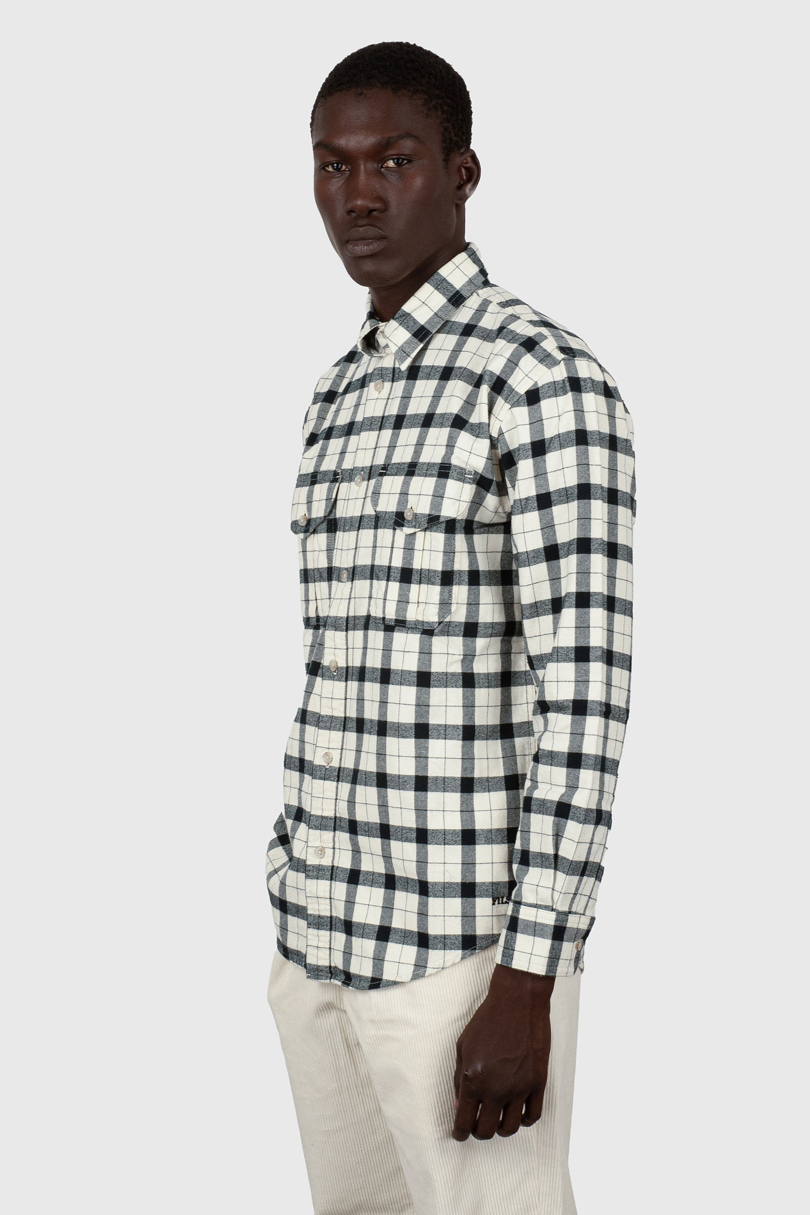 Filson Camicia Alaskan Guide Bianco/nero Uomo - 3