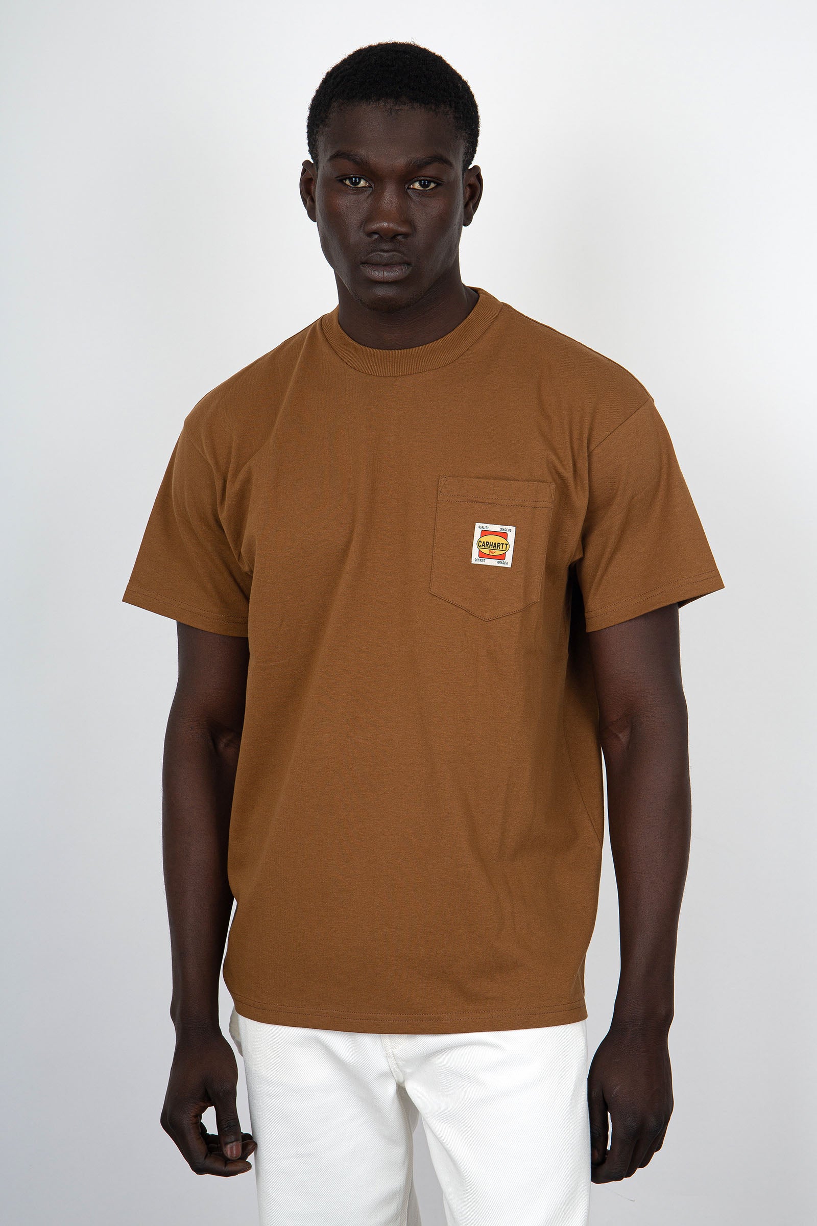 Carhartt WIP T-Shirt Short Sleeve Field Pocket Cotone Marrone - 2