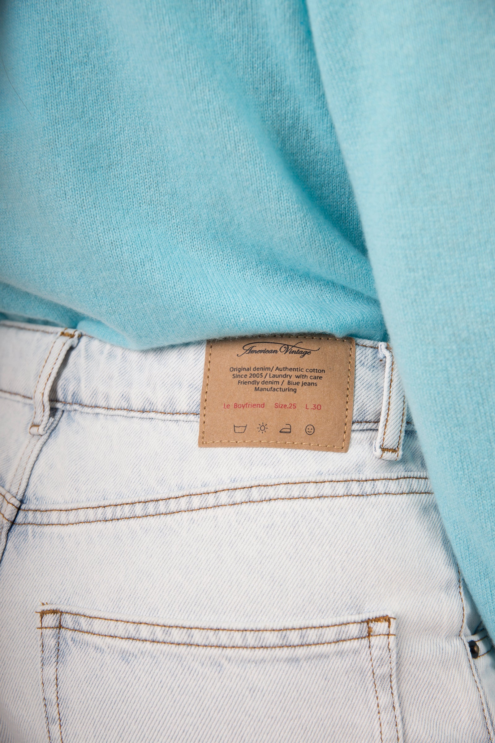American Vintage Jeans Boyfriend Joybird Blu Chiaro Donna - 2