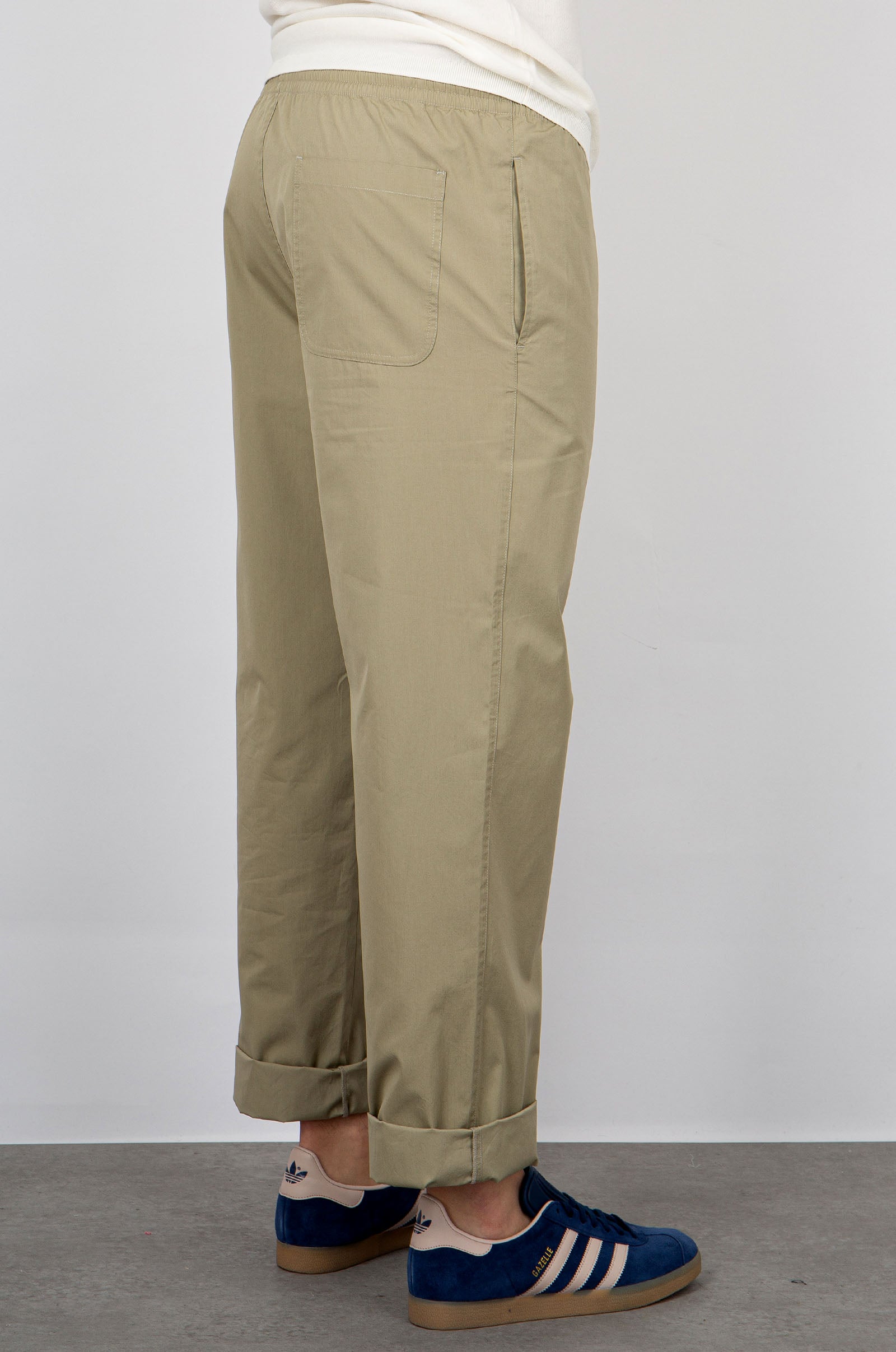 Aspesi Ventura Trousers in Light Green Cotton Poplin - 3