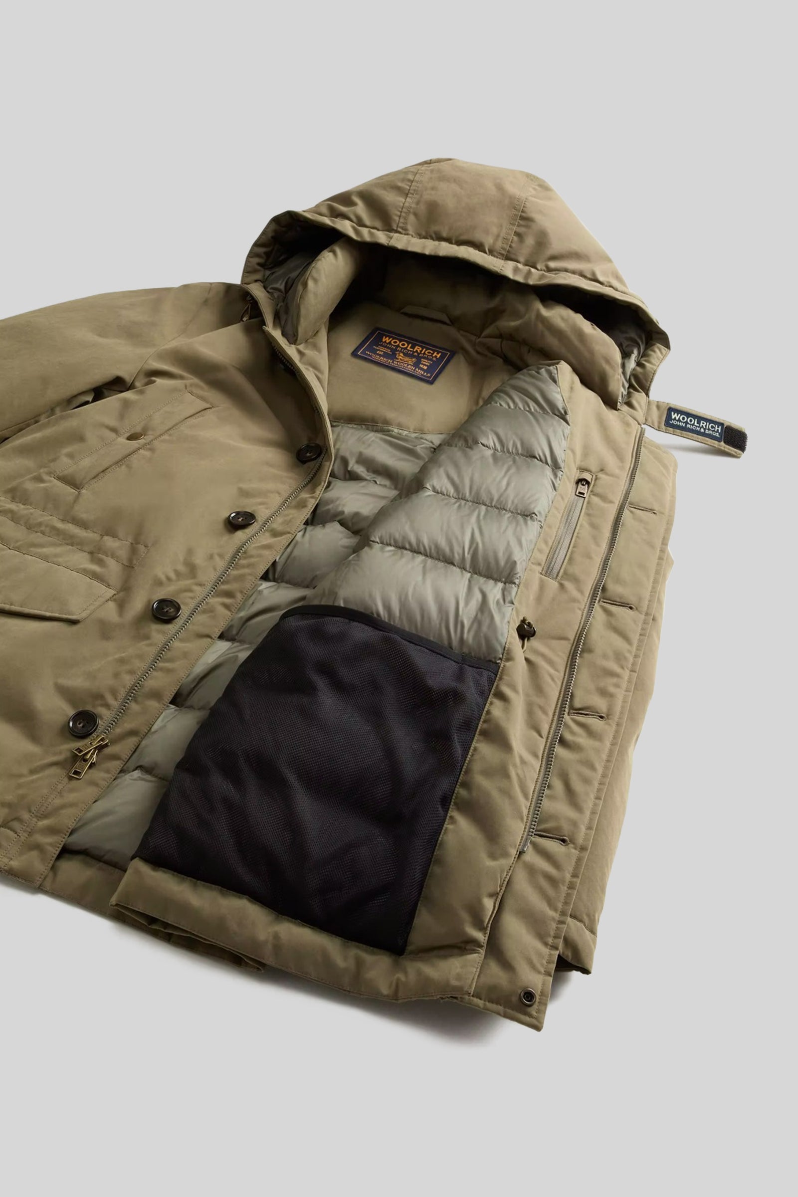Woolrich Mountain Cloth Parka Verde Chiaro Uomo - 7