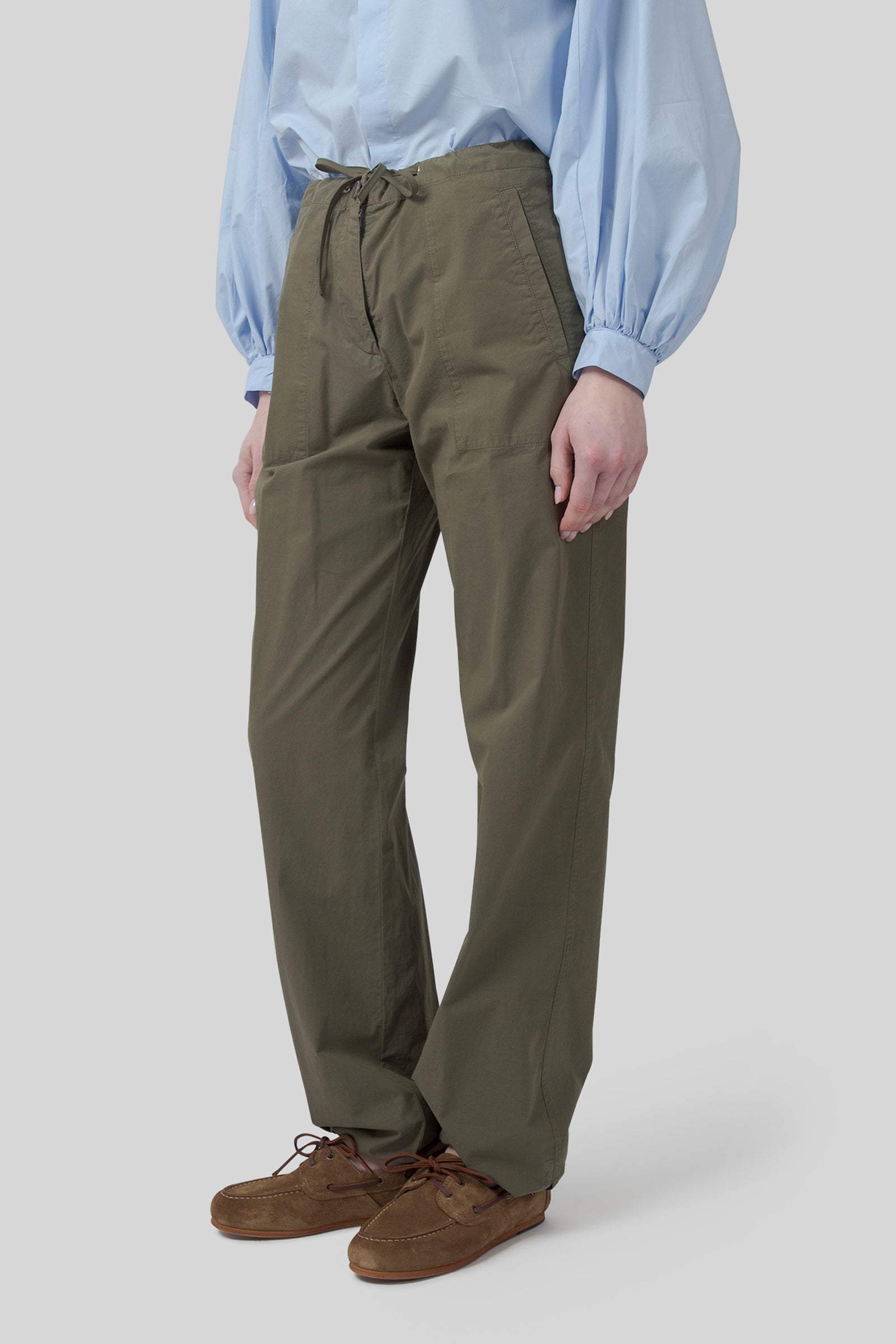 Poplin Drawstring Trousers - 5