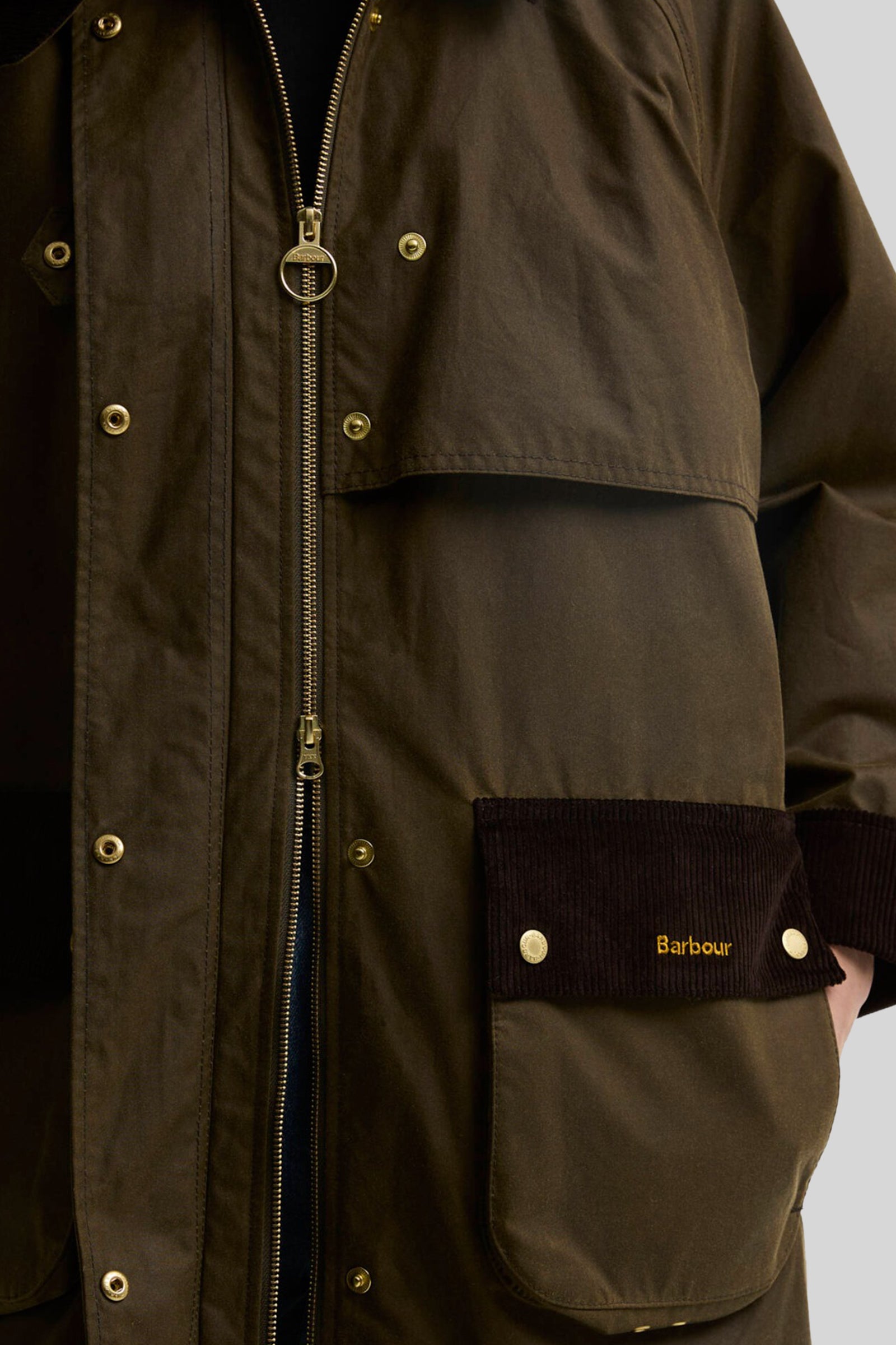 Barbour Kirkless Wax Jacket Verde Donna - 4