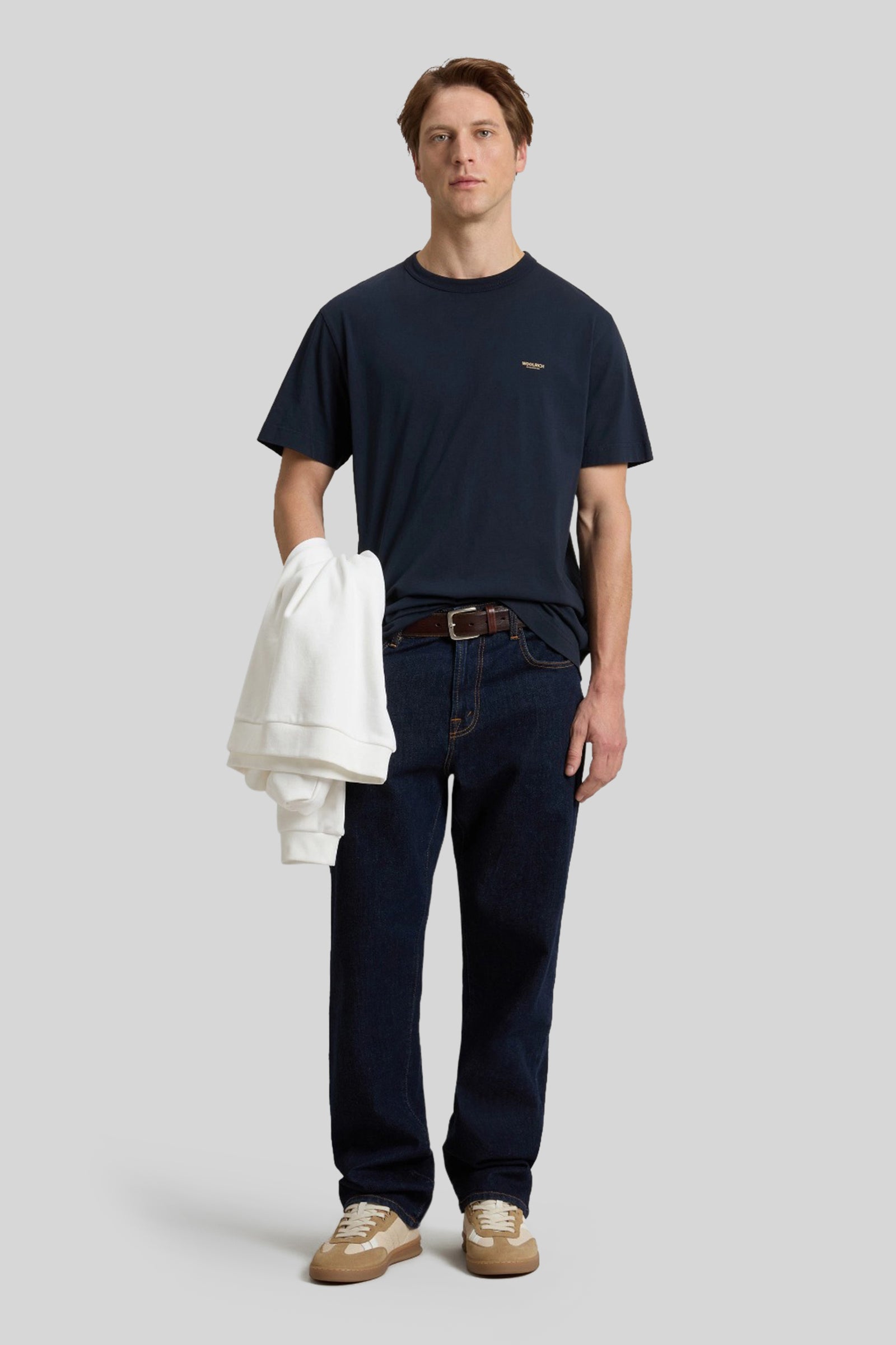 Woolrich T-shirt Logo Blu Uomo - 2