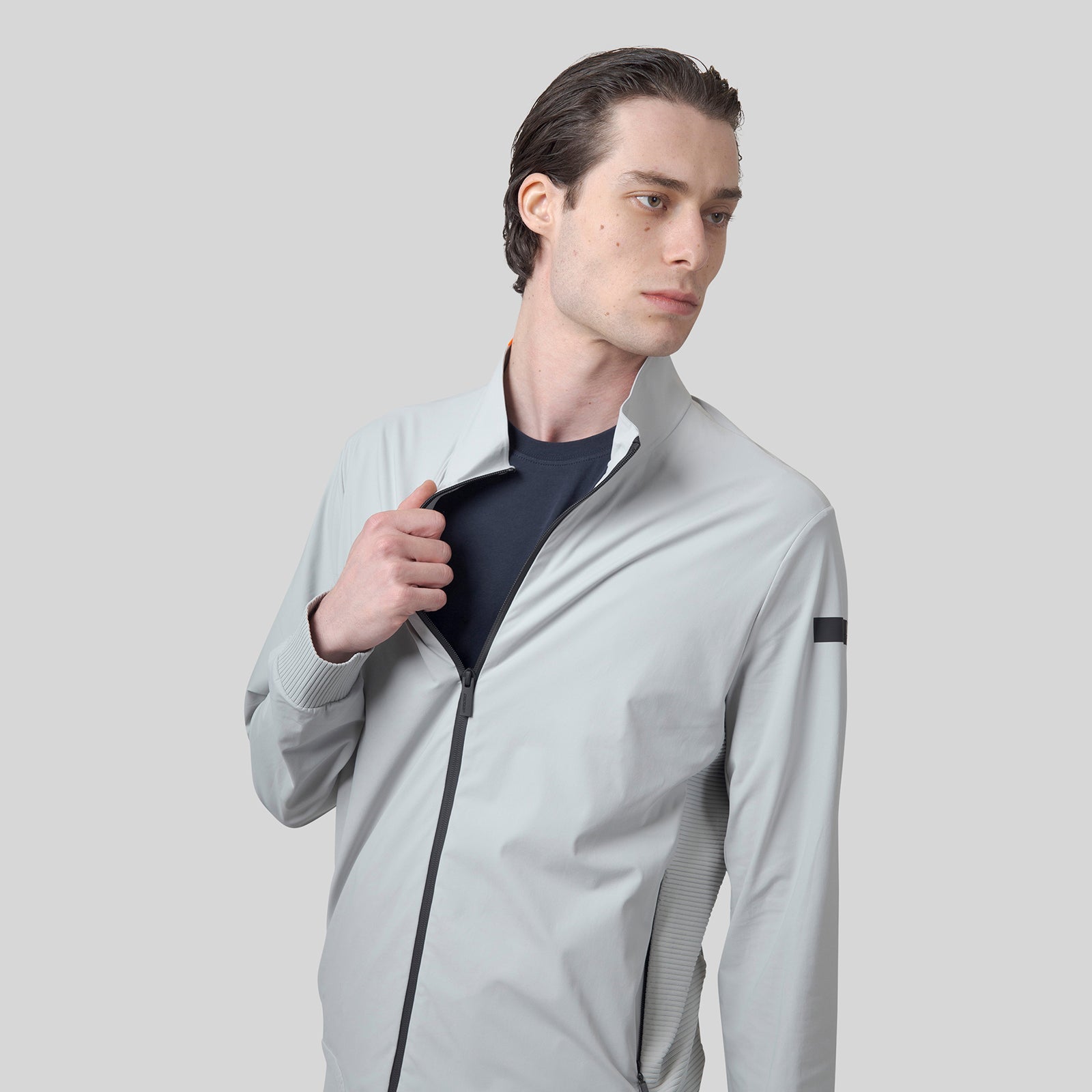 Rrd Felpa Surflex Soft Touch Full Zip Grigio Chiaro Uomo - 8